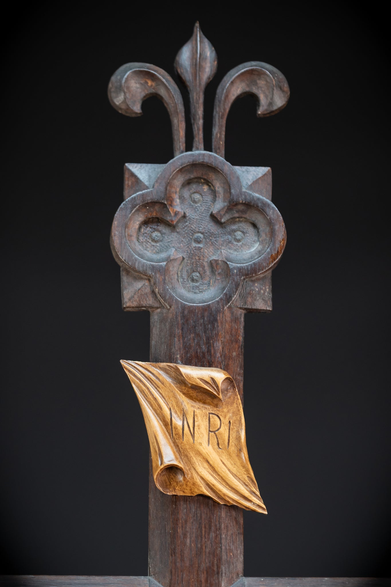 41.3" |  Wall Crucifix | Antique Wooden Church Cross 1800s