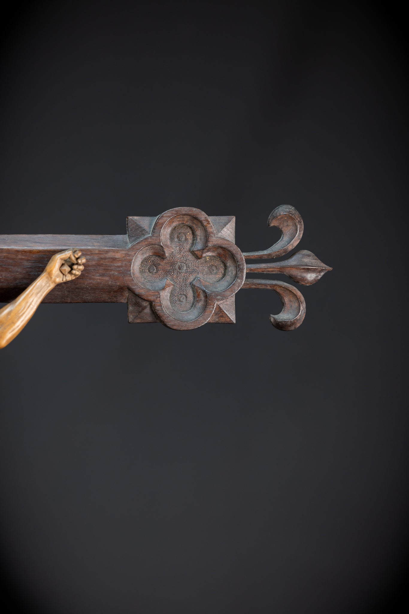 41.3" |  Wall Crucifix | Antique Wooden Church Cross 1800s