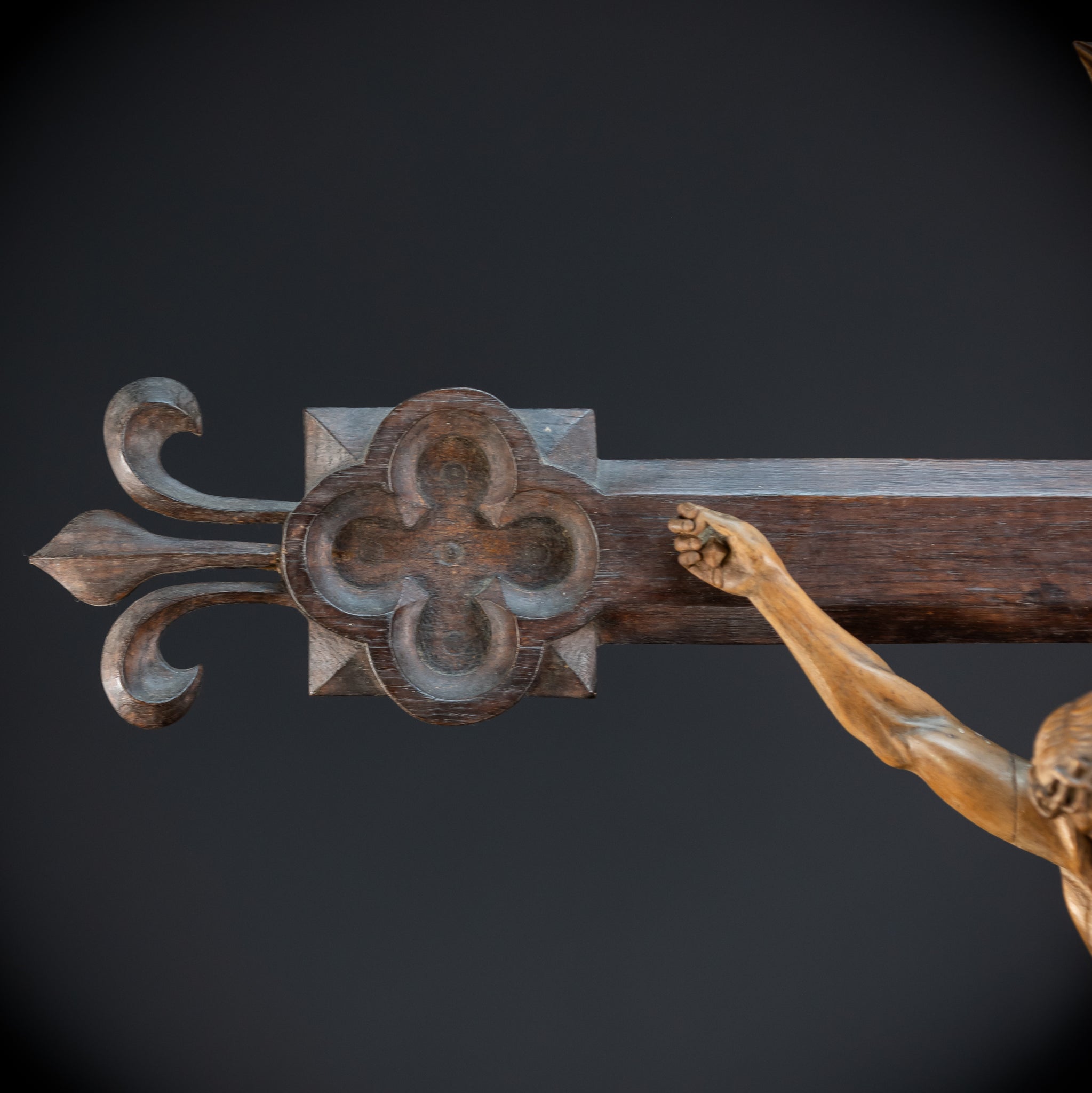 41.3" |  Wall Crucifix | Antique Wooden Church Cross 1800s