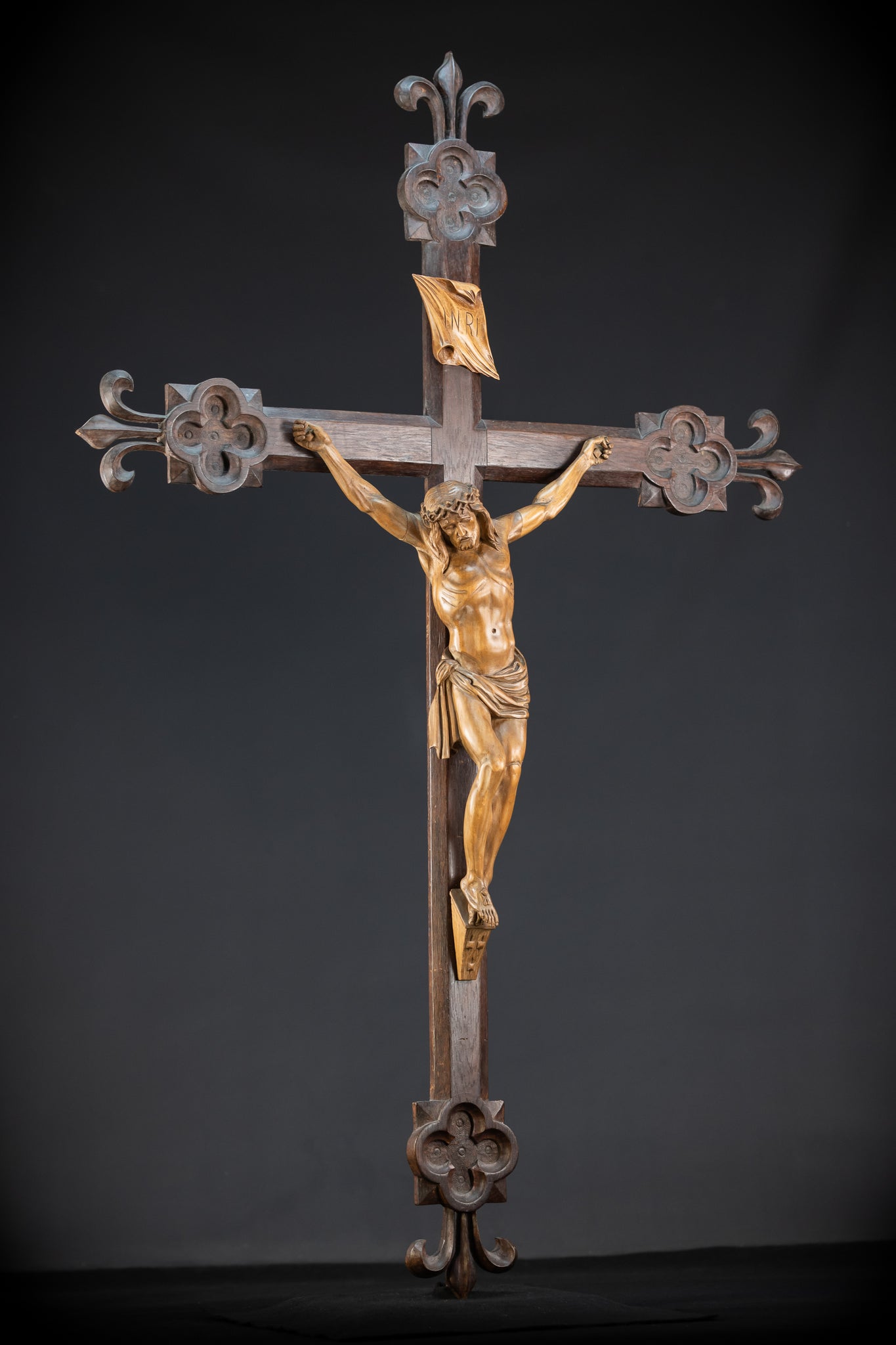 41.3" |  Wall Crucifix | Antique Wooden Church Cross 1800s