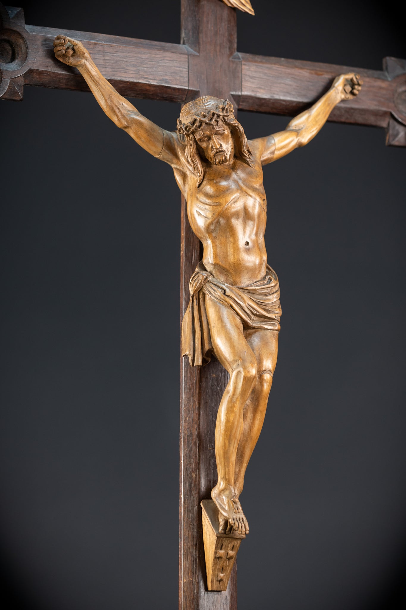 41.3" |  Wall Crucifix | Antique Wooden Church Cross 1800s