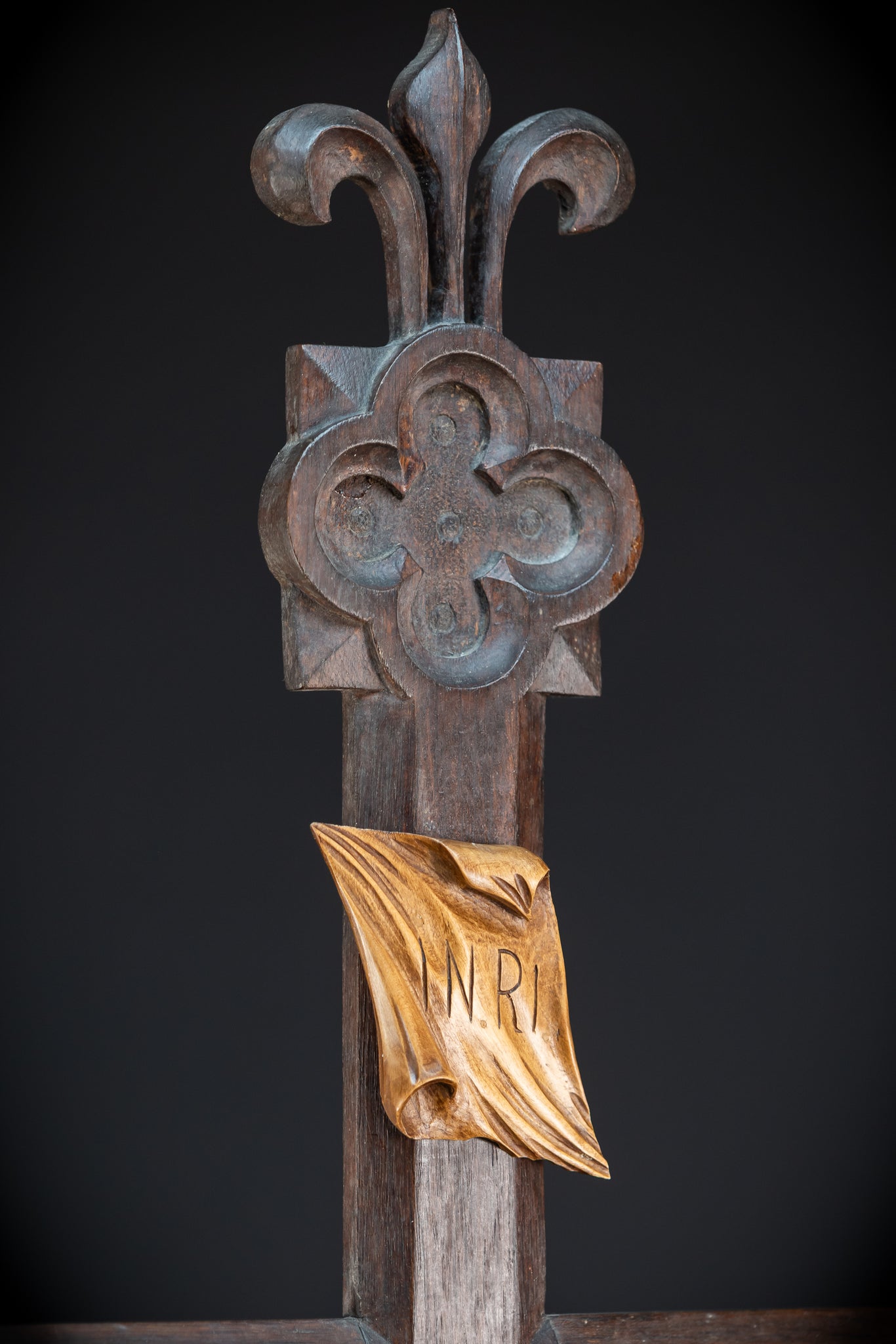 41.3" |  Wall Crucifix | Antique Wooden Church Cross 1800s