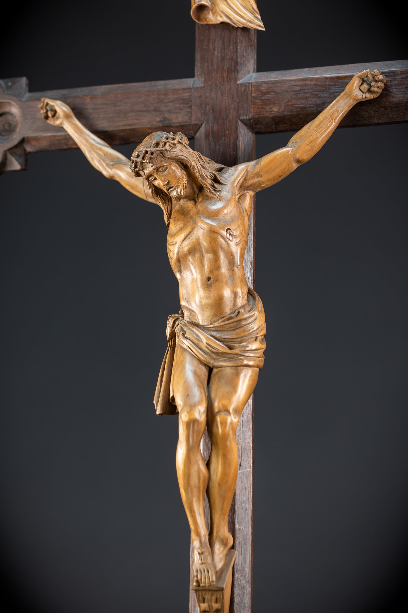 41.3" |  Wall Crucifix | Antique Wooden Church Cross 1800s
