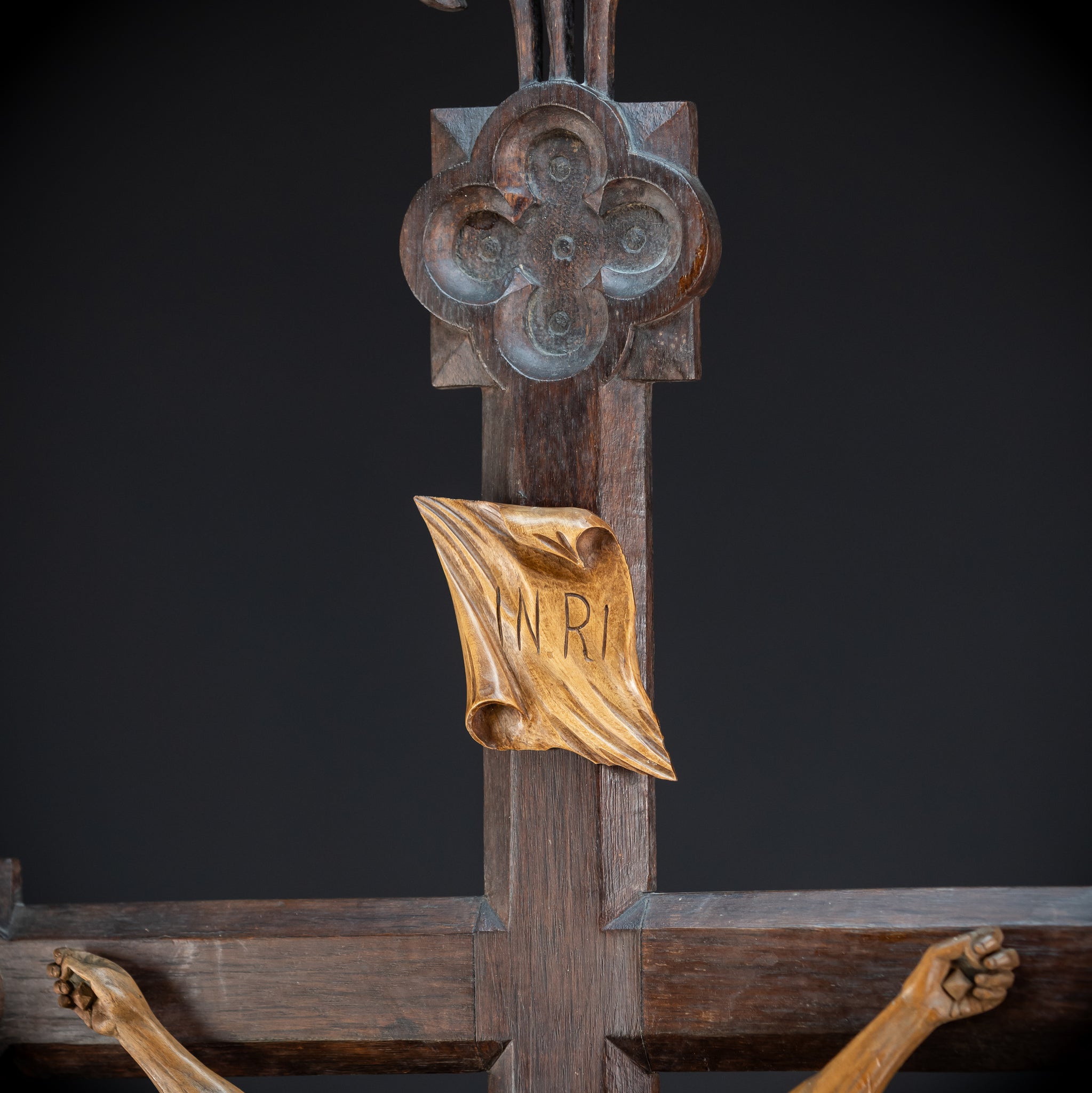 41.3" |  Wall Crucifix | Antique Wooden Church Cross 1800s