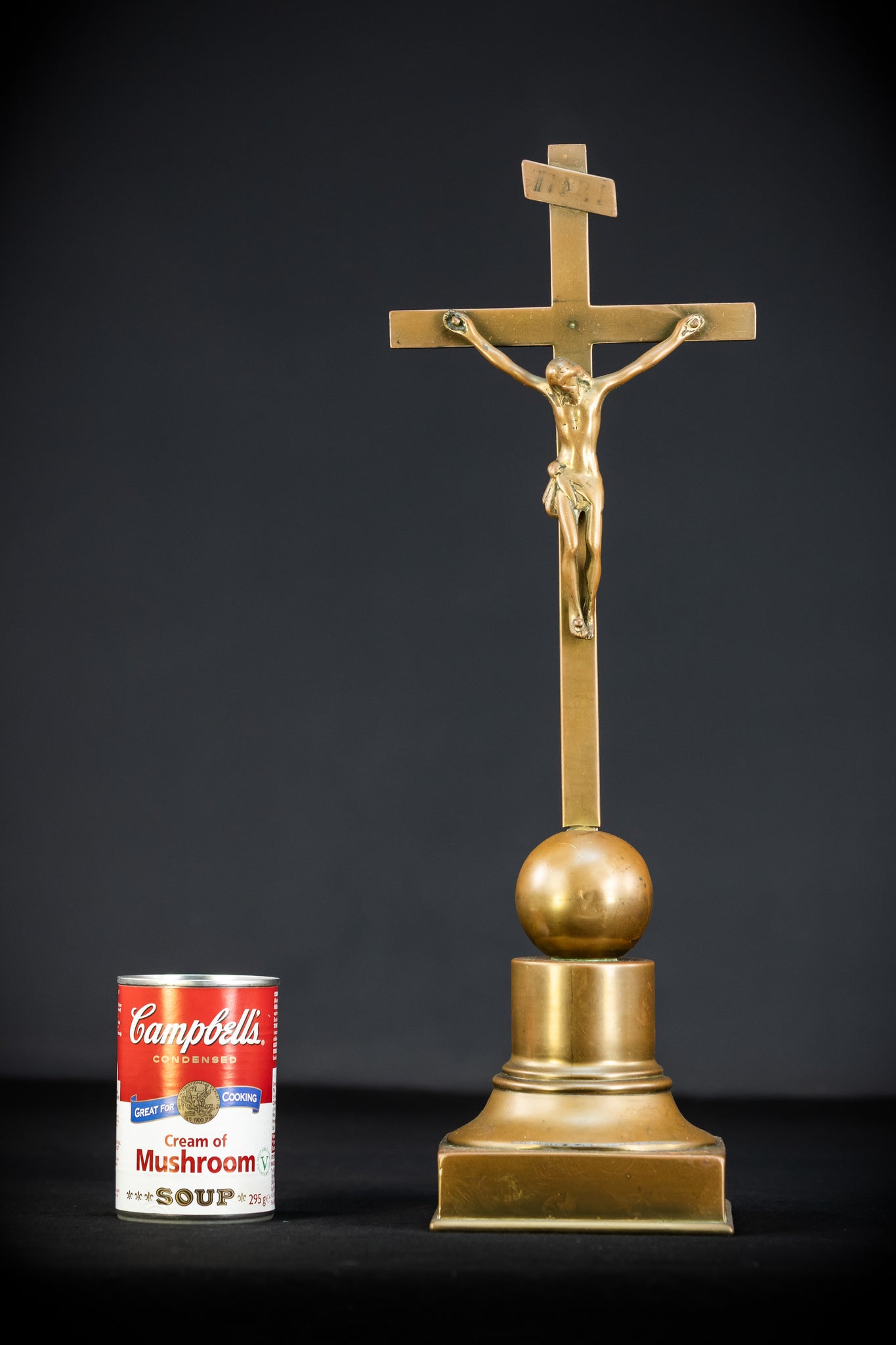 Altar Crucifix | French 1700s Gilded Bronze | 17.7"