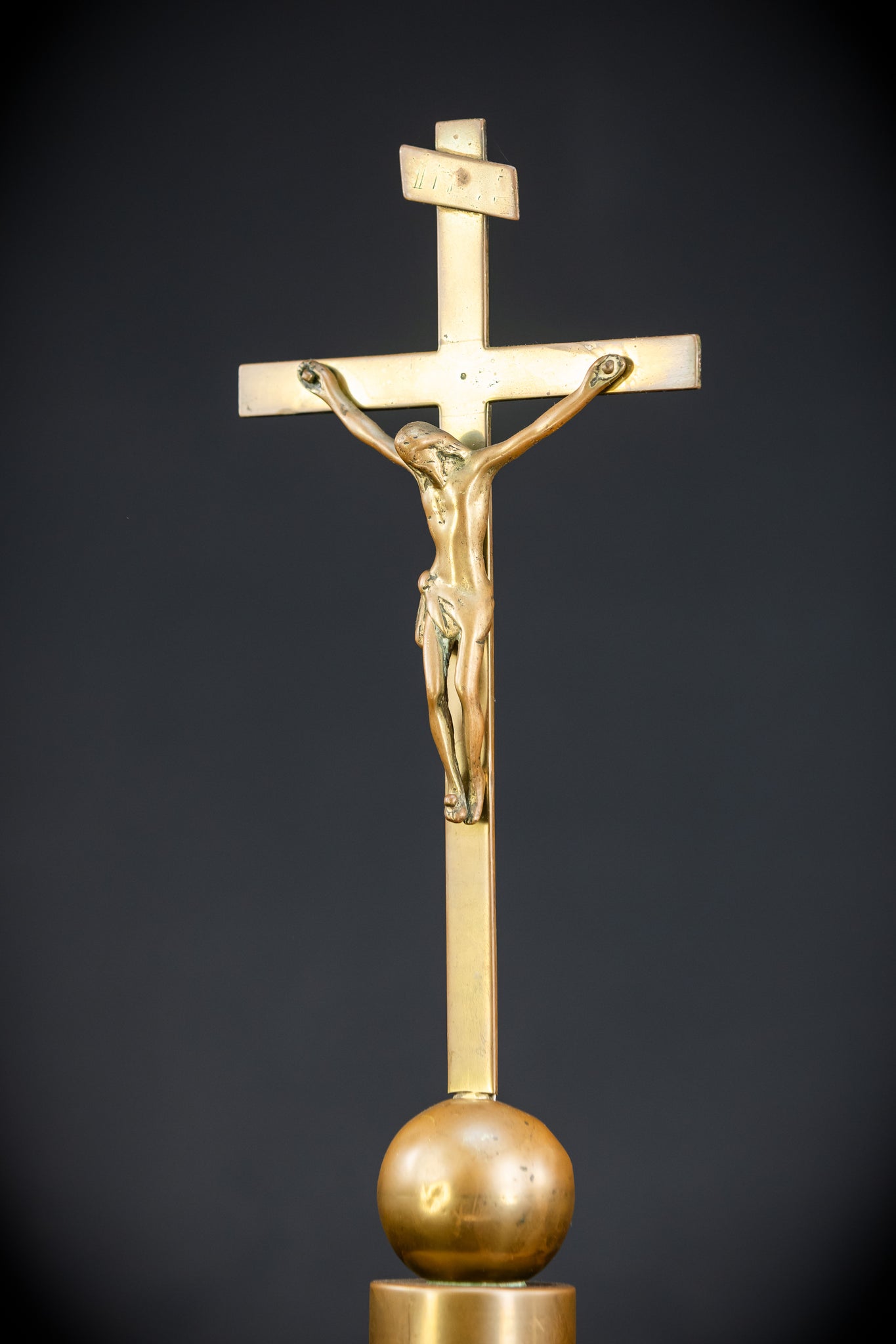 Altar Crucifix | French 1700s Gilded Bronze | 17.7"
