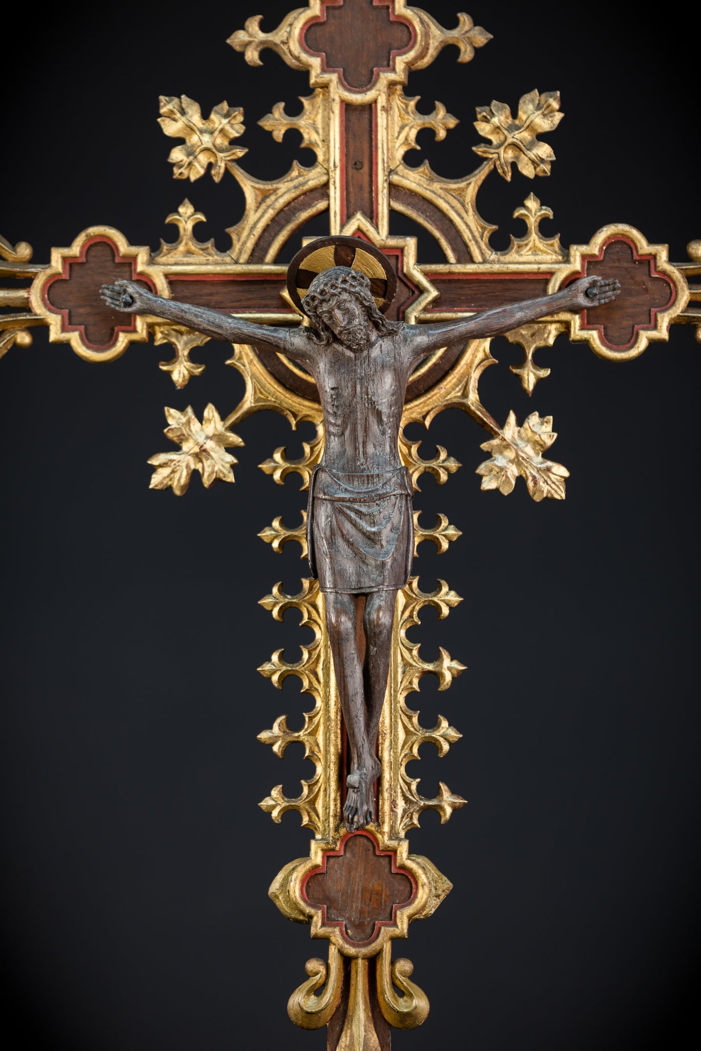 Crucifix Altar | French Baroque Cross | 1700s | 28.7"