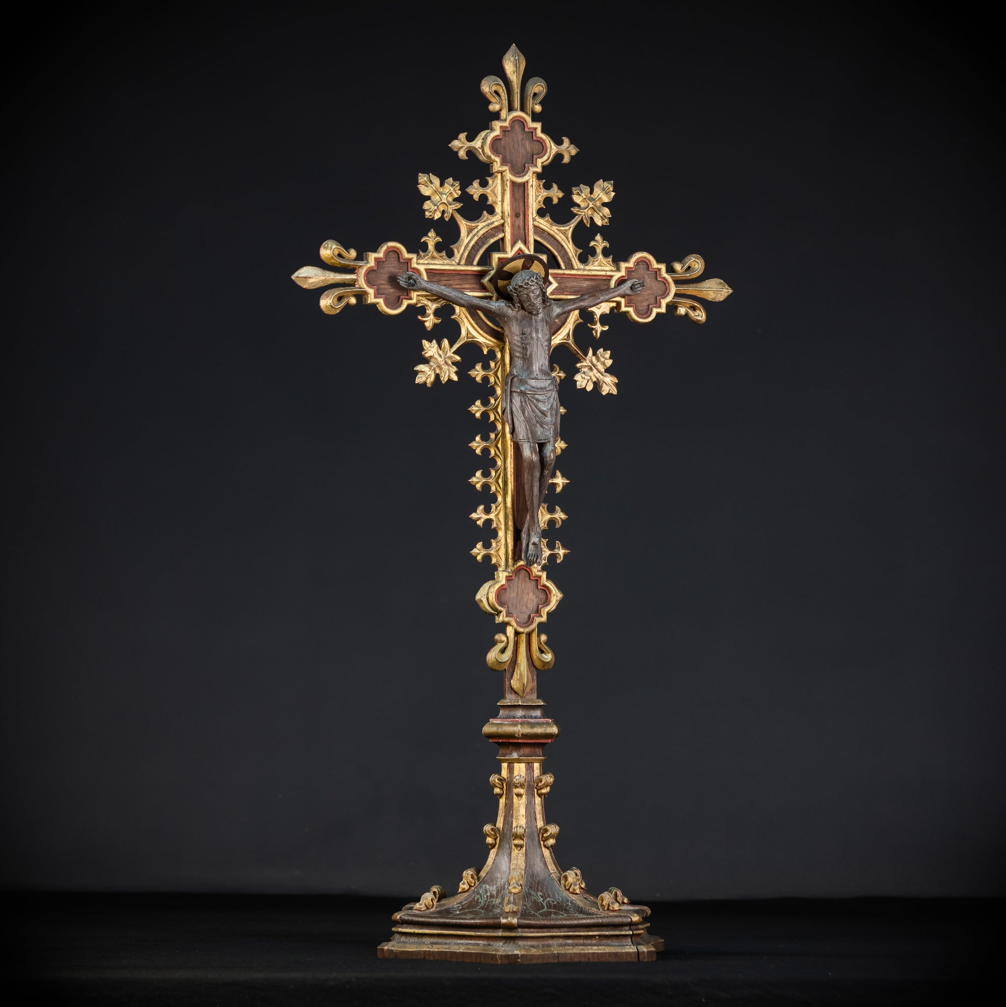 Crucifix Altar | French Baroque Cross | 1700s | 28.7"