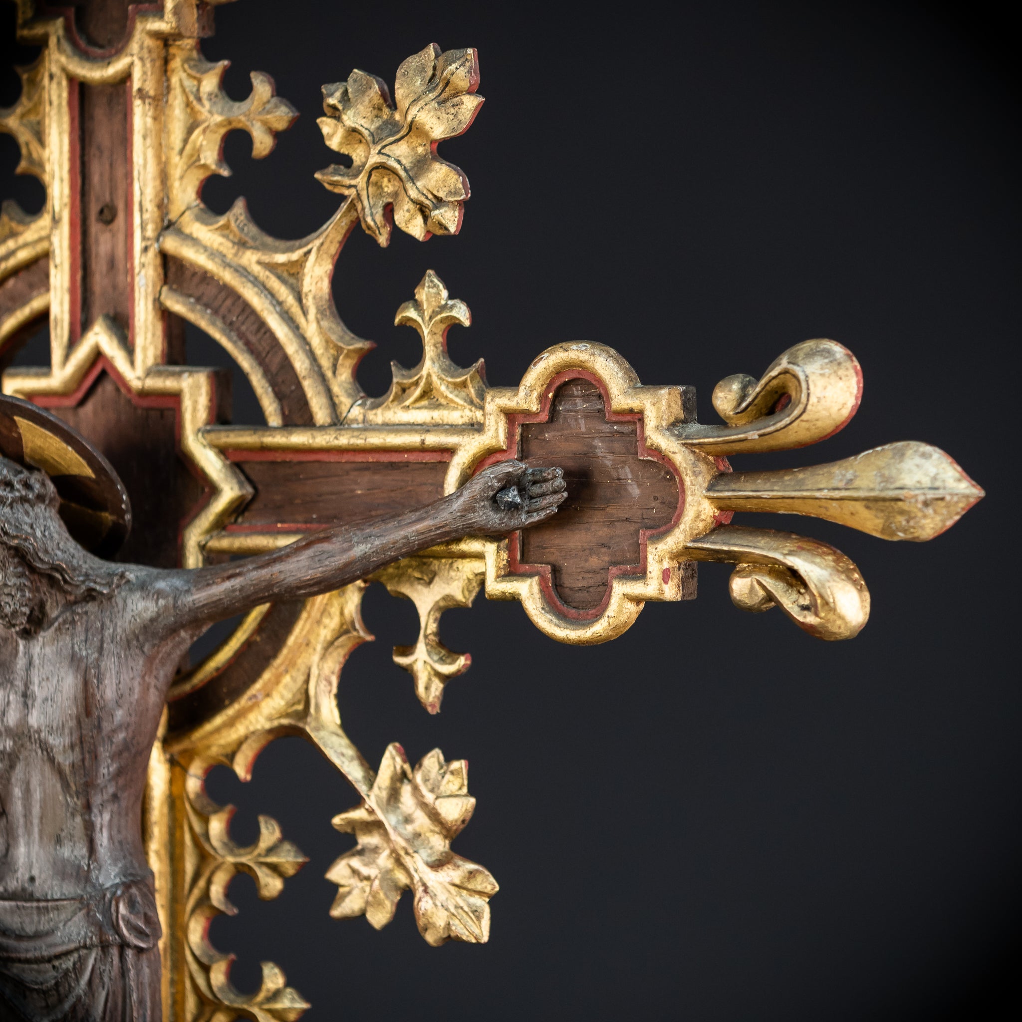 Crucifix Altar | French Baroque Cross | 1700s | 28.7"