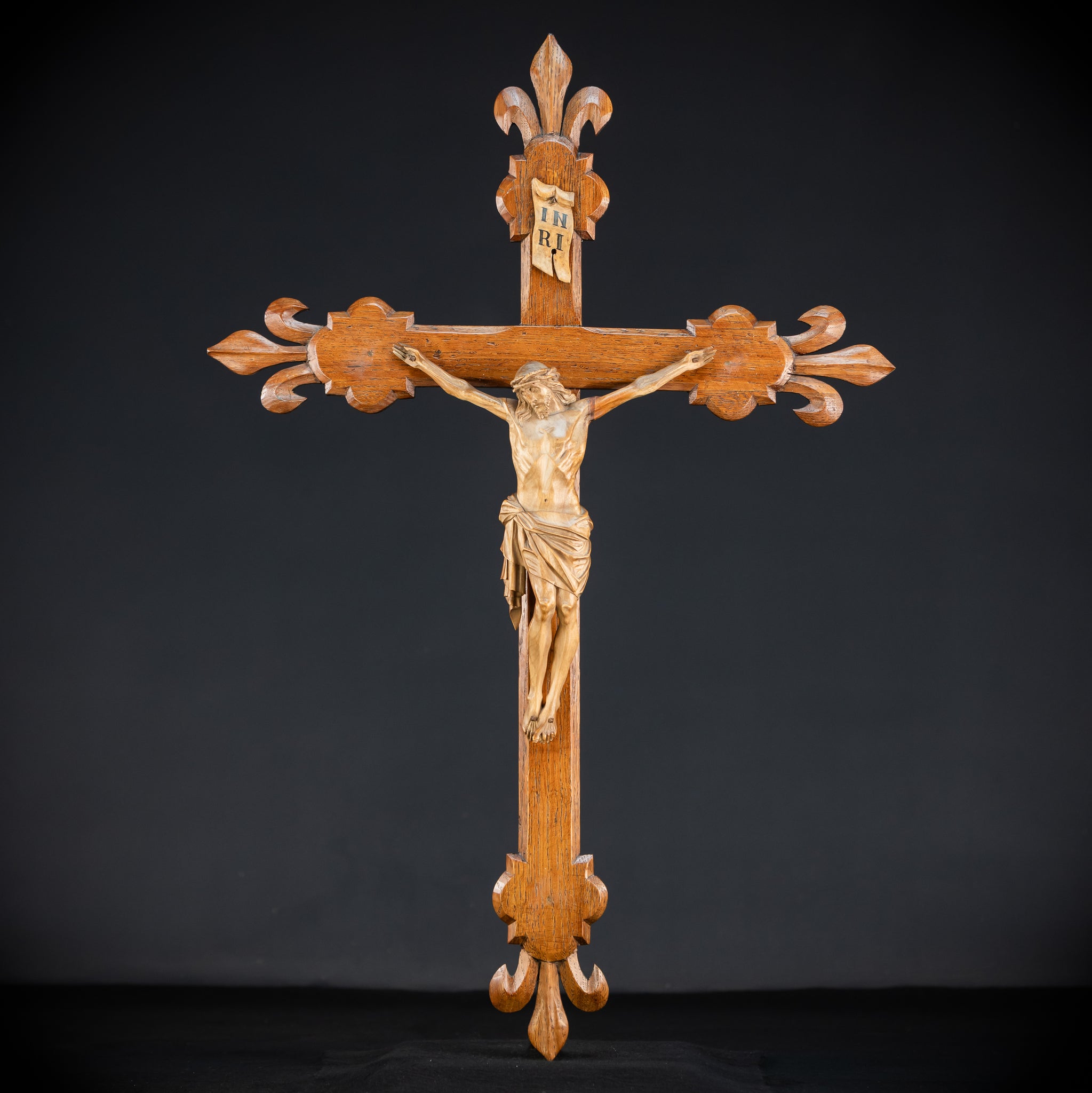 Church Wall Crucifix | 1800s Wooden Cross | 28"