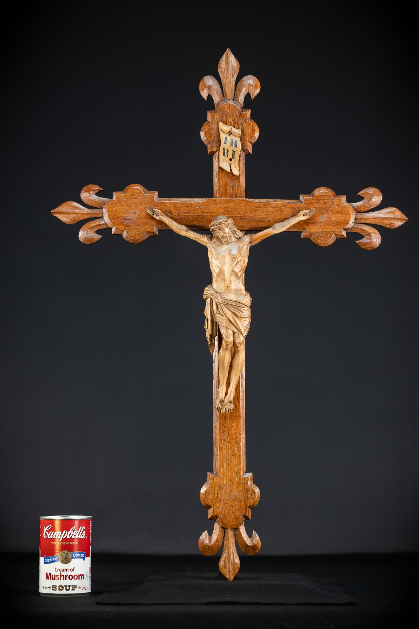Church Wall Crucifix | 1800s Wooden Cross | 28"