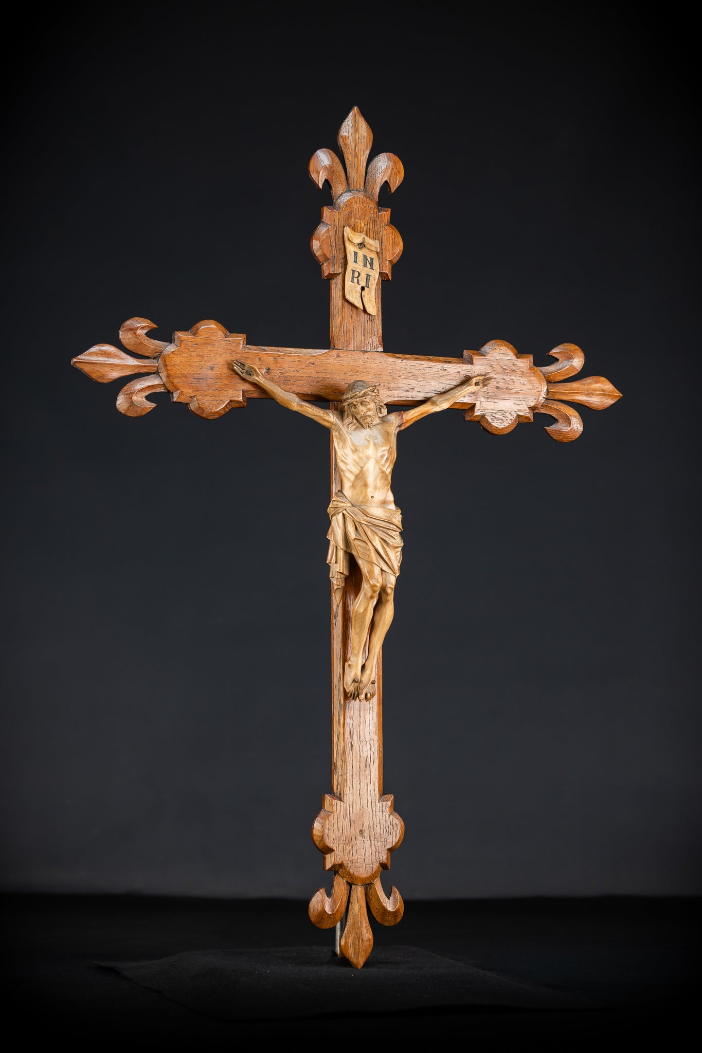 Church Wall Crucifix | 1800s Wooden Cross | 28"