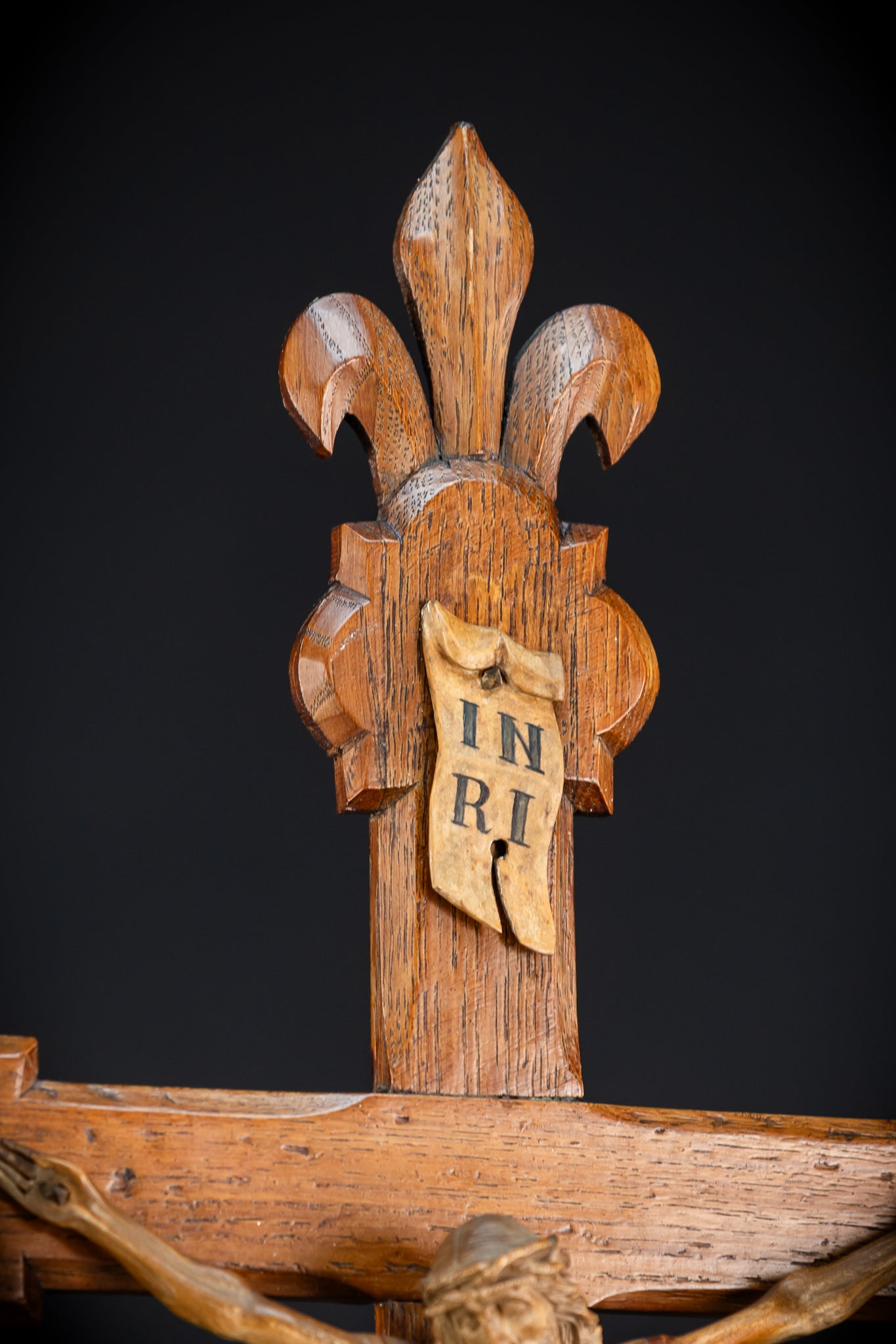 Church Wall Crucifix | 1800s Wooden Cross | 28"