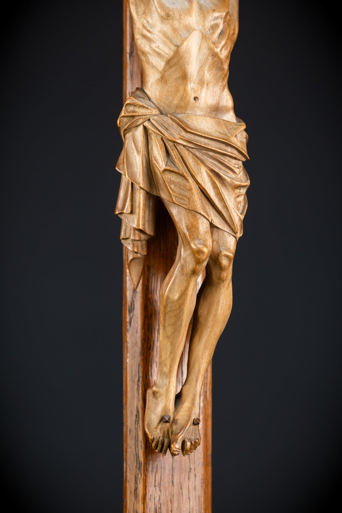 Church Wall Crucifix | 1800s Wooden Cross | 28"