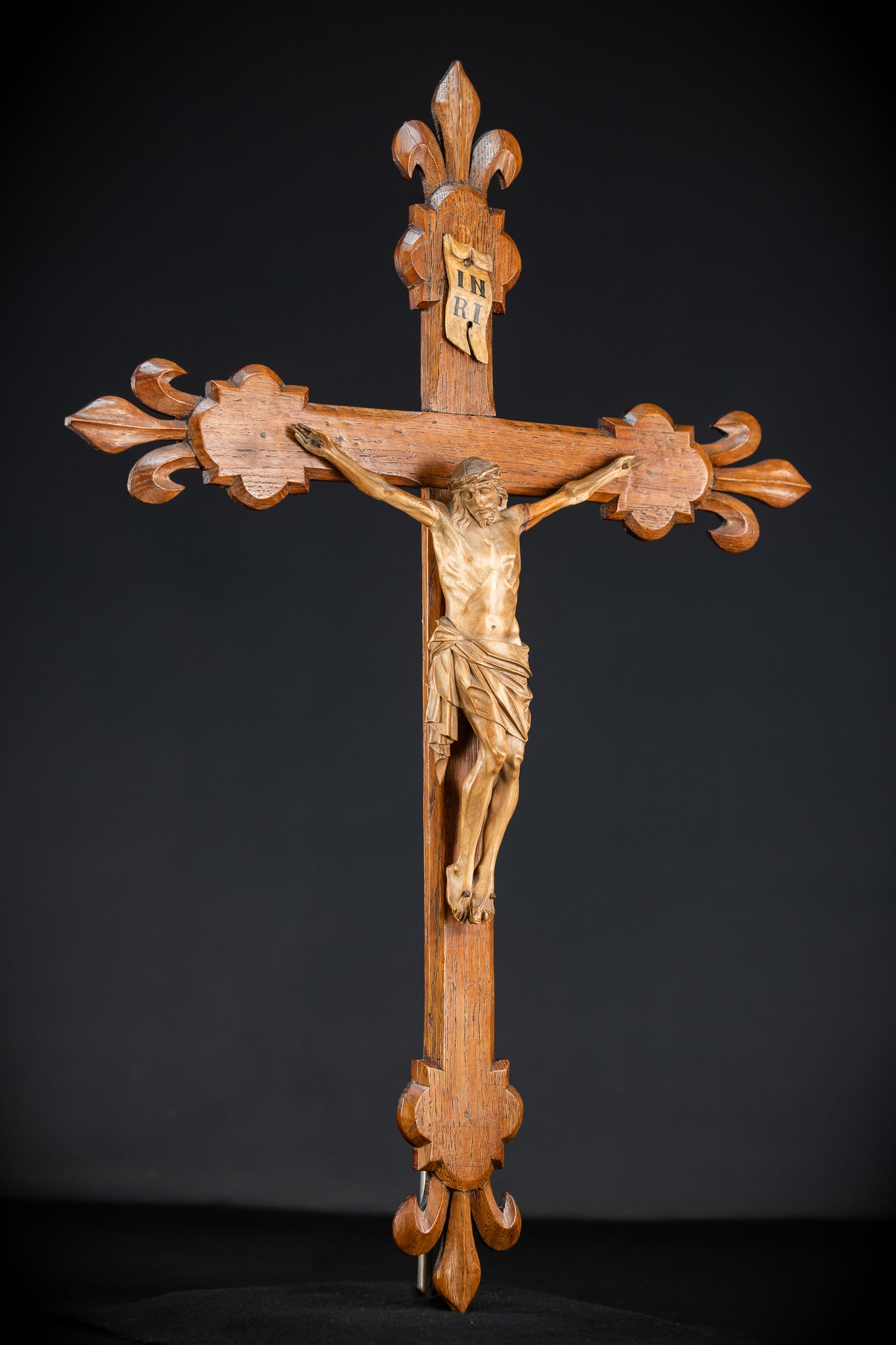 Church Wall Crucifix | 1800s Wooden Cross | 28"