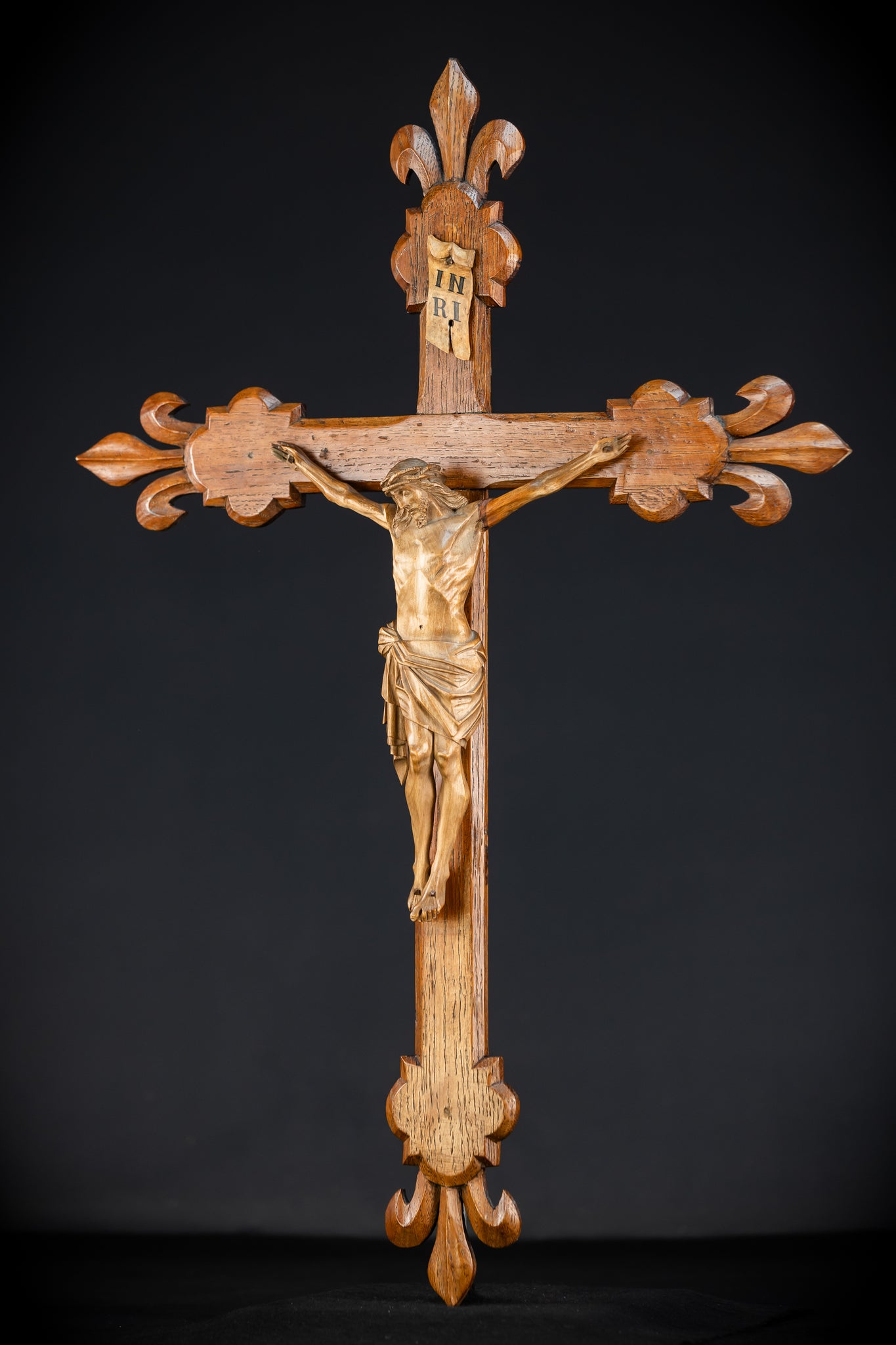 Church Wall Crucifix | 1800s Wooden Cross | 28"