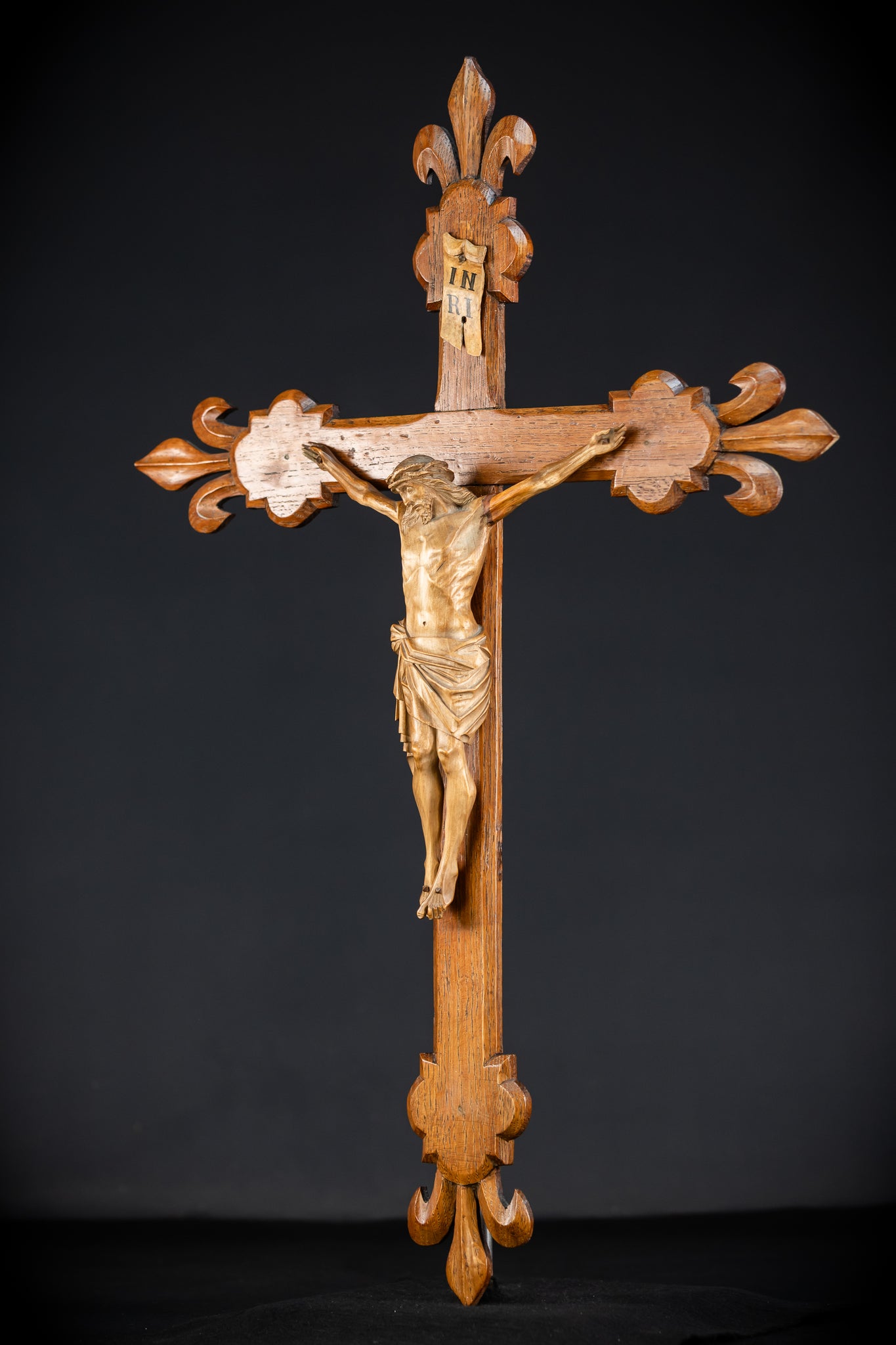 Church Wall Crucifix | 1800s Wooden Cross | 28"