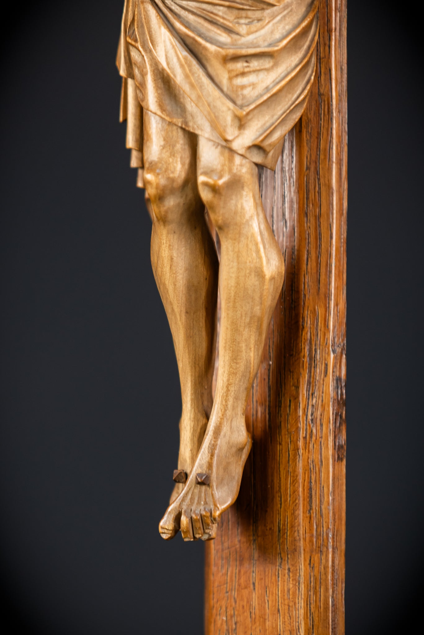 Church Wall Crucifix | 1800s Wooden Cross | 28"