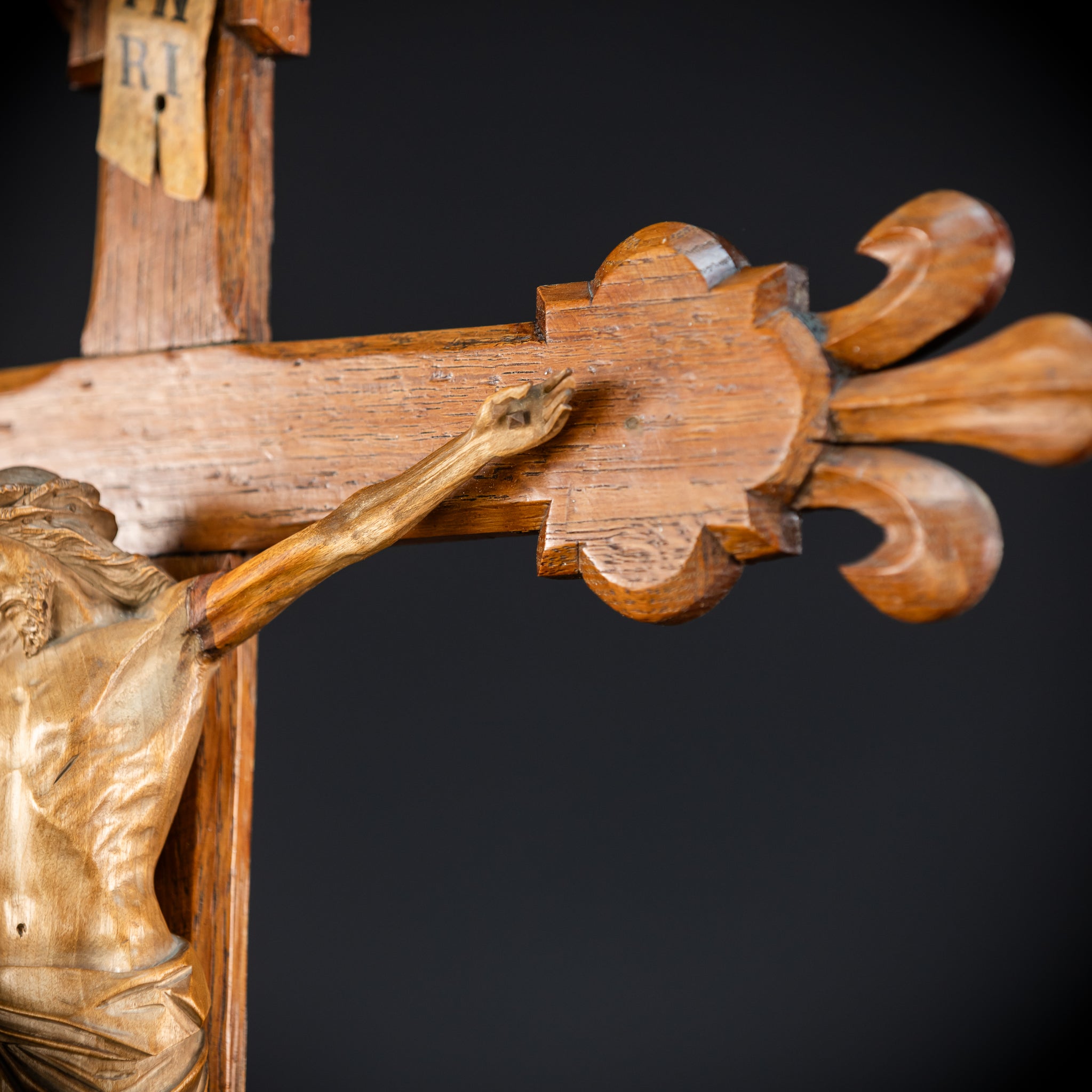 Church Wall Crucifix | 1800s Wooden Cross | 28"