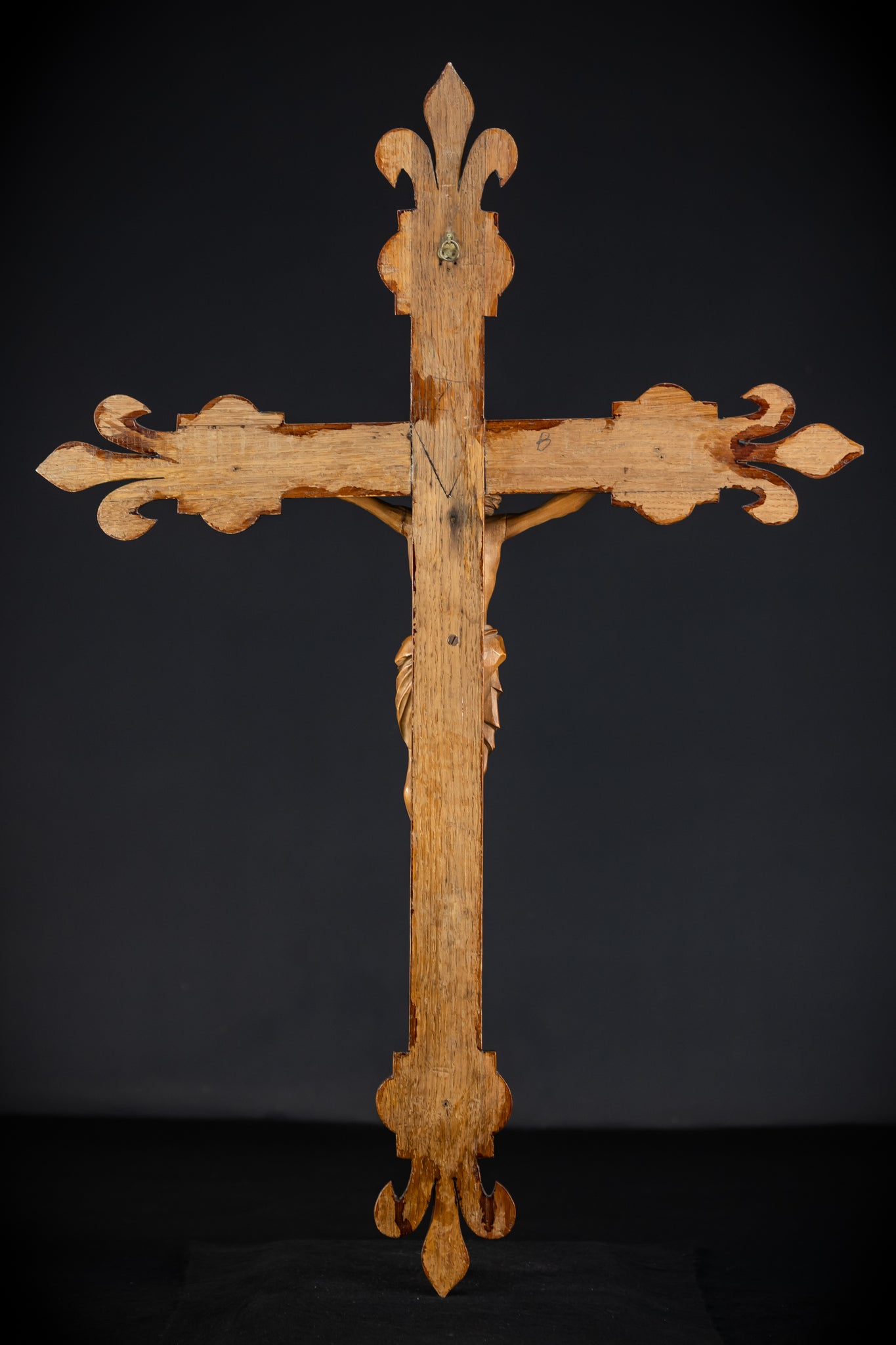 Church Wall Crucifix | 1800s Wooden Cross | 28"