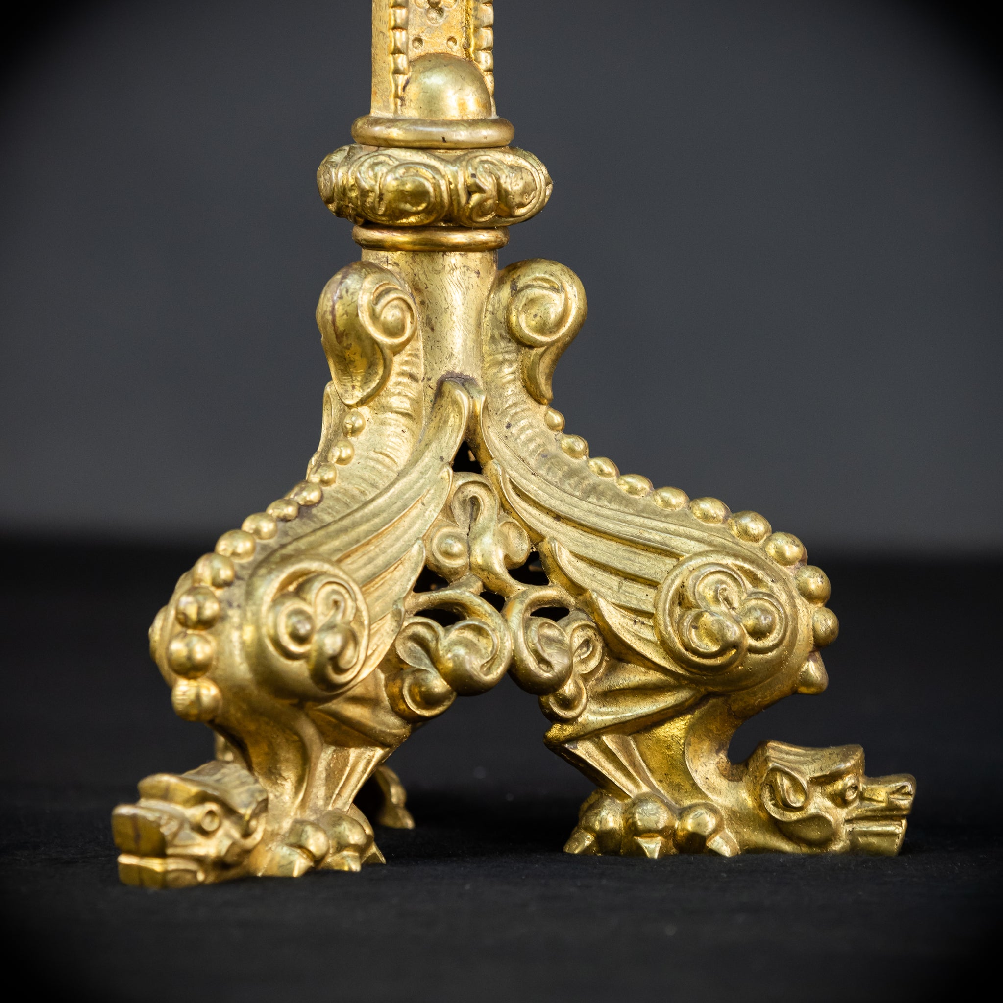 Altar Crucifix | French 1800s Gilded Bronze | 25.8"