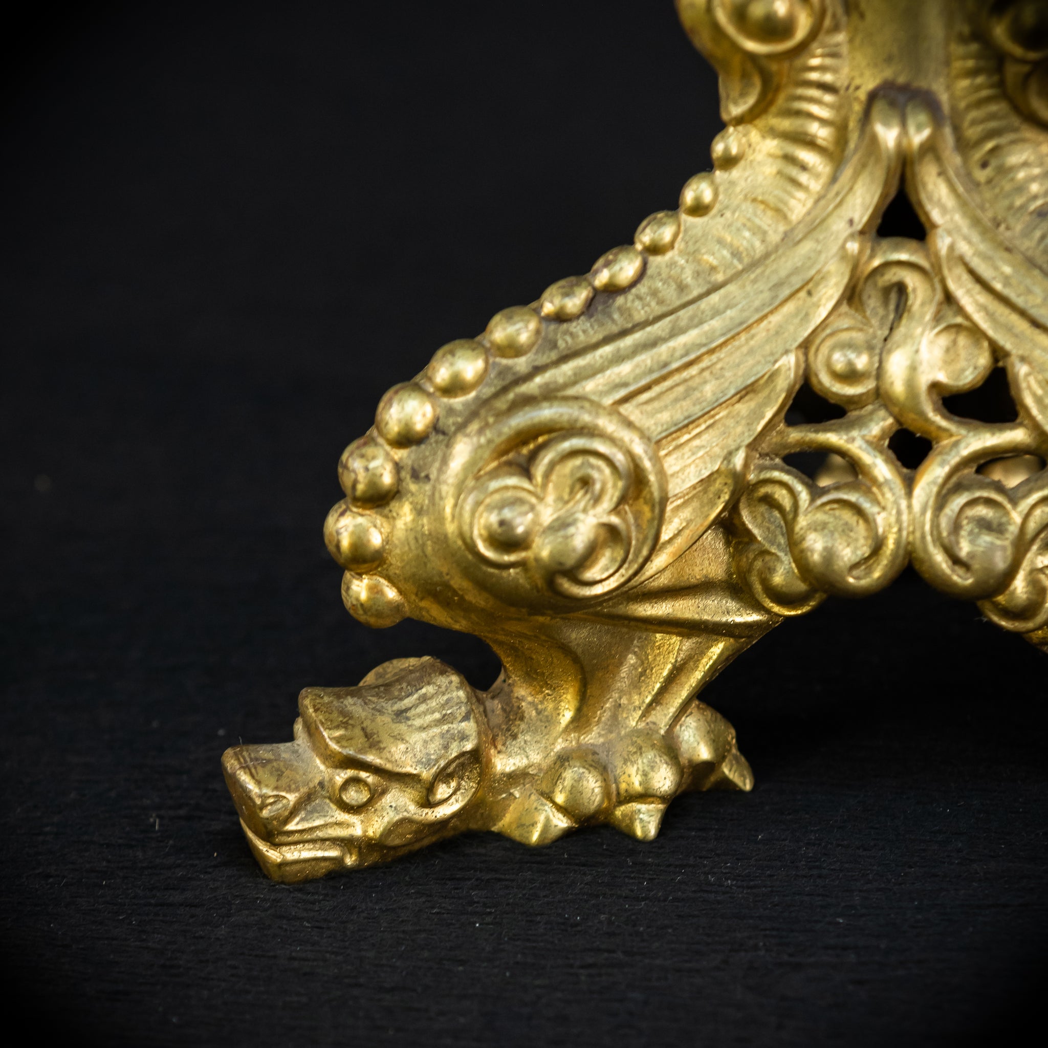 Altar Crucifix | French 1800s Gilded Bronze | 25.8"