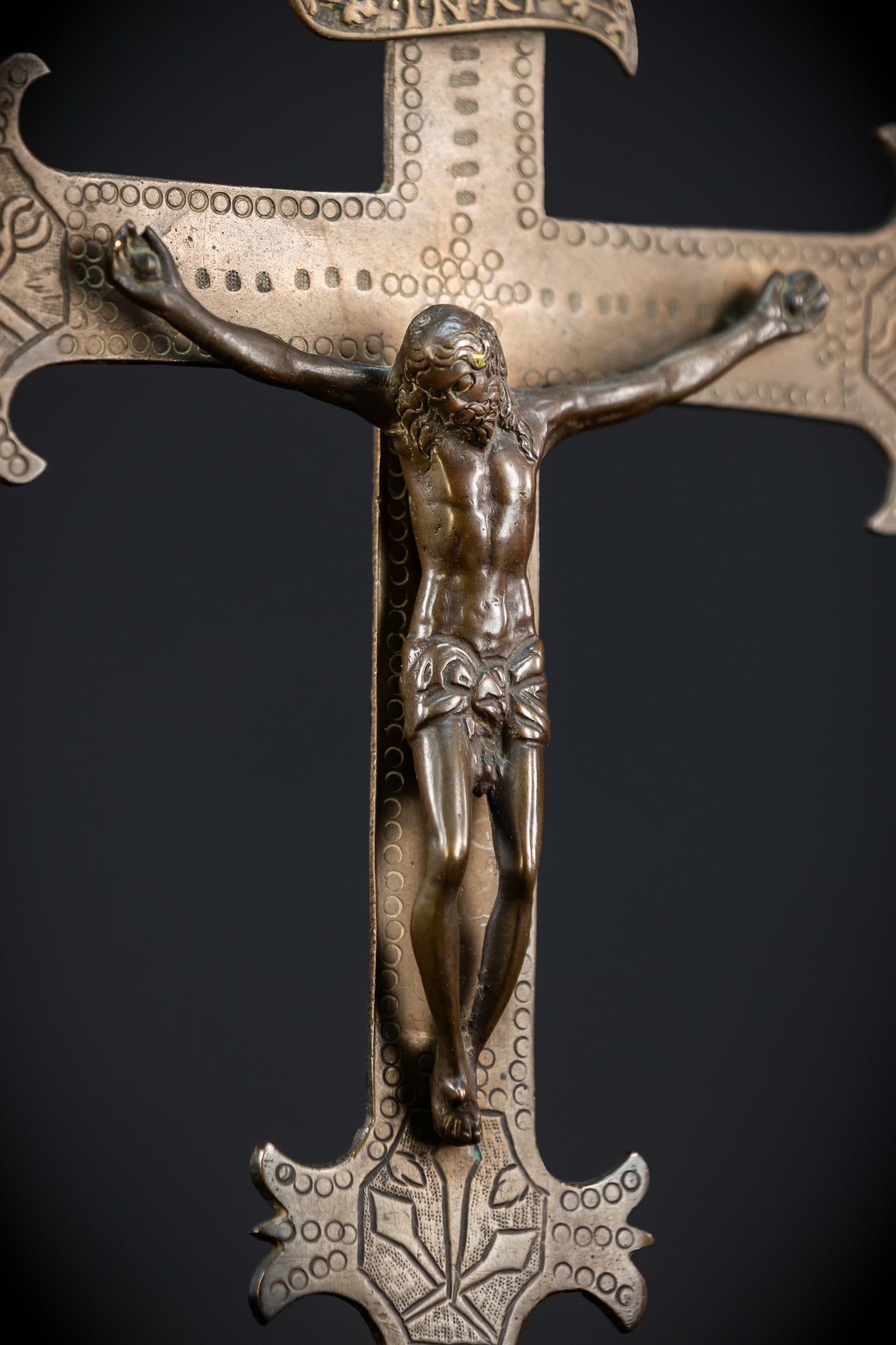Crucifix Processional | Bronze 1800s | 12.4"/ 31.5 cm