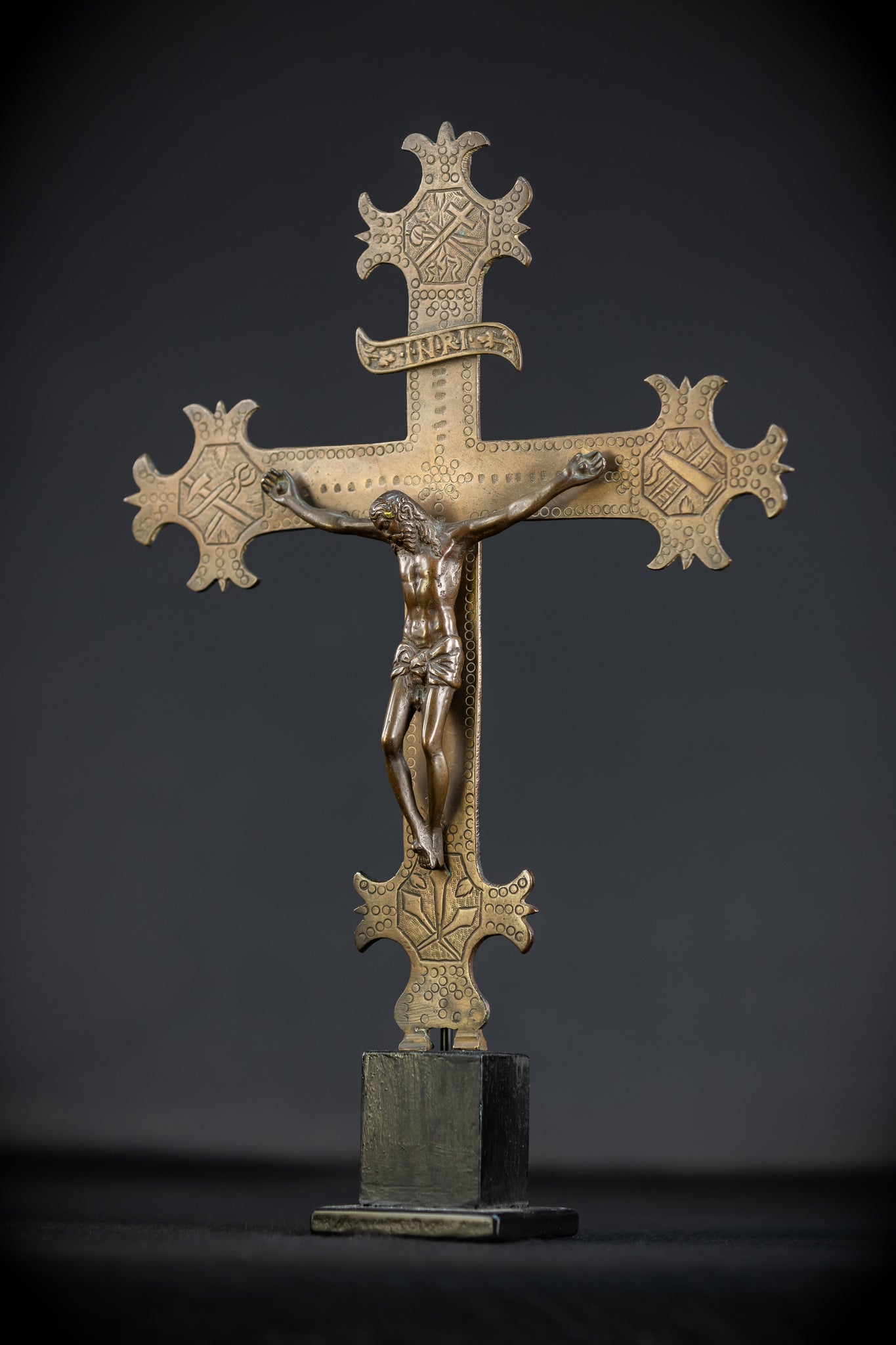 Crucifix Processional | Bronze 1800s | 12.4"/ 31.5 cm