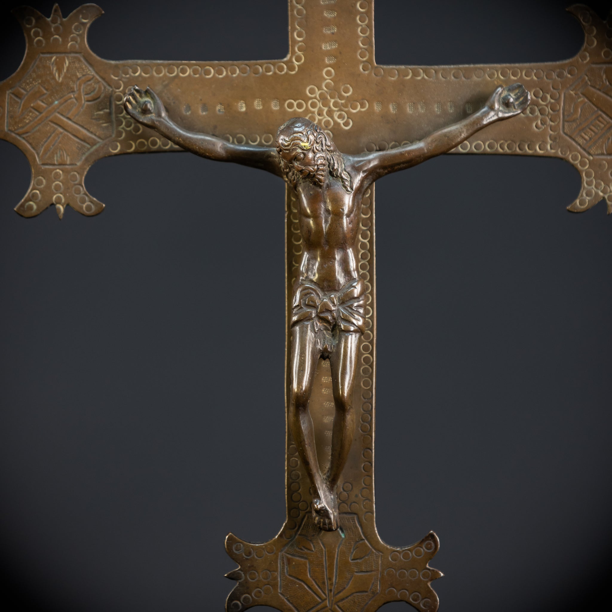 Crucifix Processional | Bronze 1800s | 12.4"/ 31.5 cm