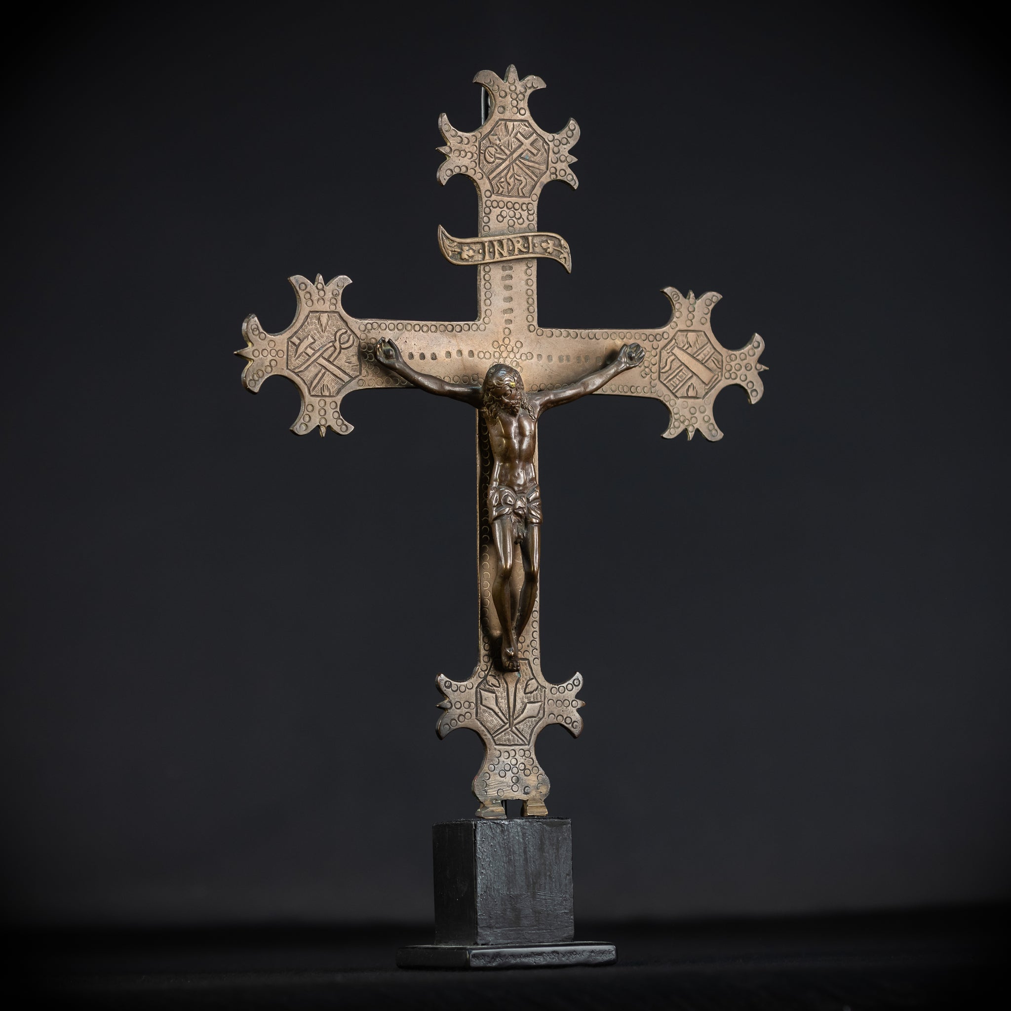 Crucifix Processional | Bronze 1800s | 12.4"/ 31.5 cm