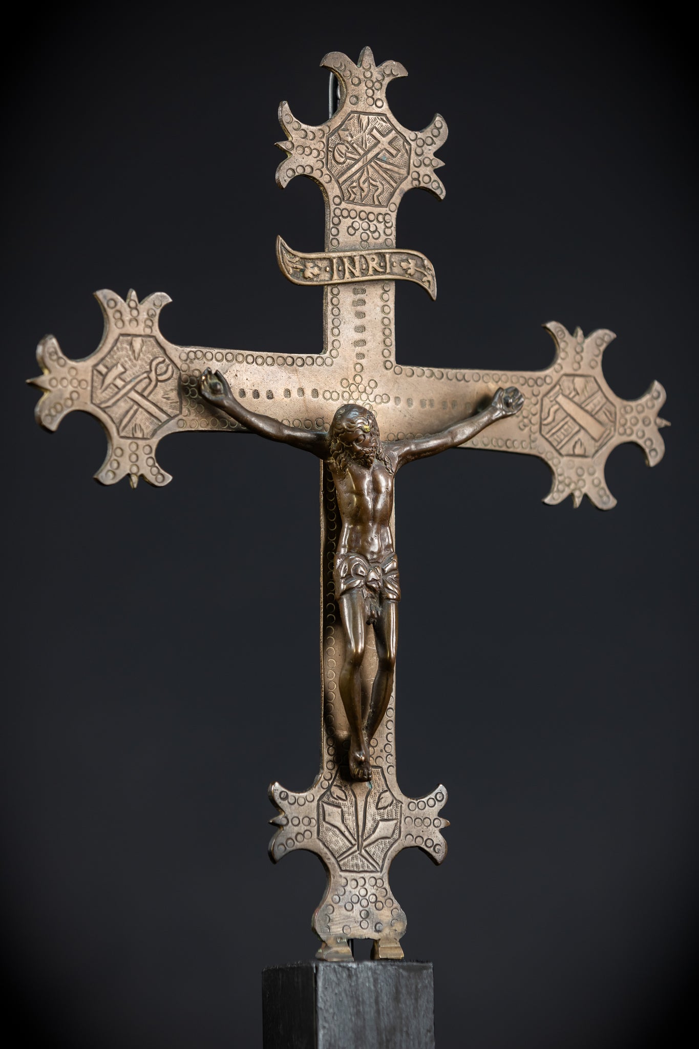 Crucifix Processional | Bronze 1800s | 12.4"/ 31.5 cm