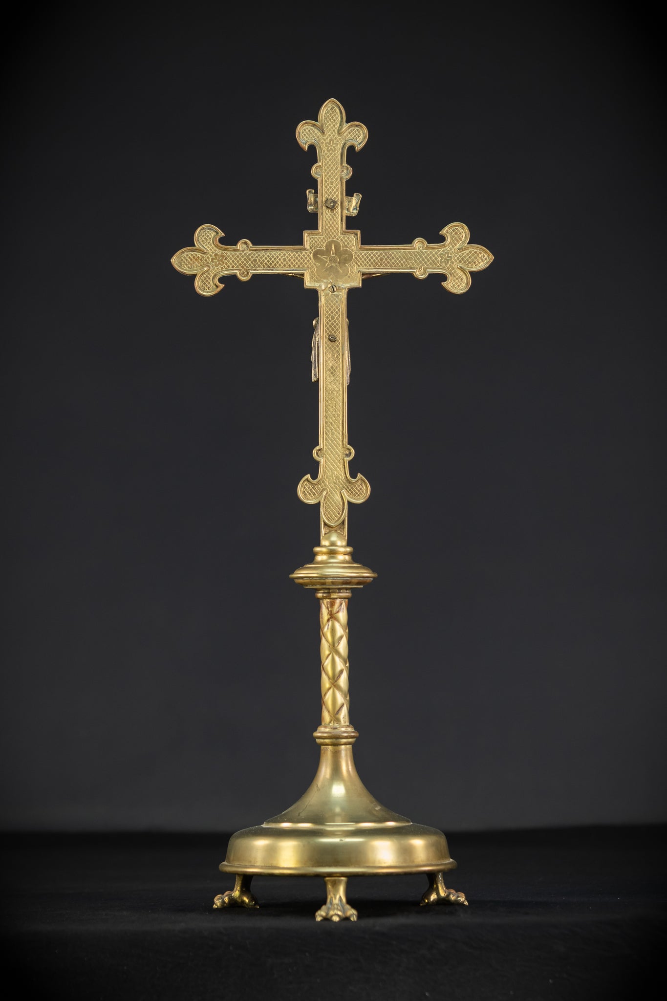 Altar Crucifix | 1800s French Gilded Bronze | 23"