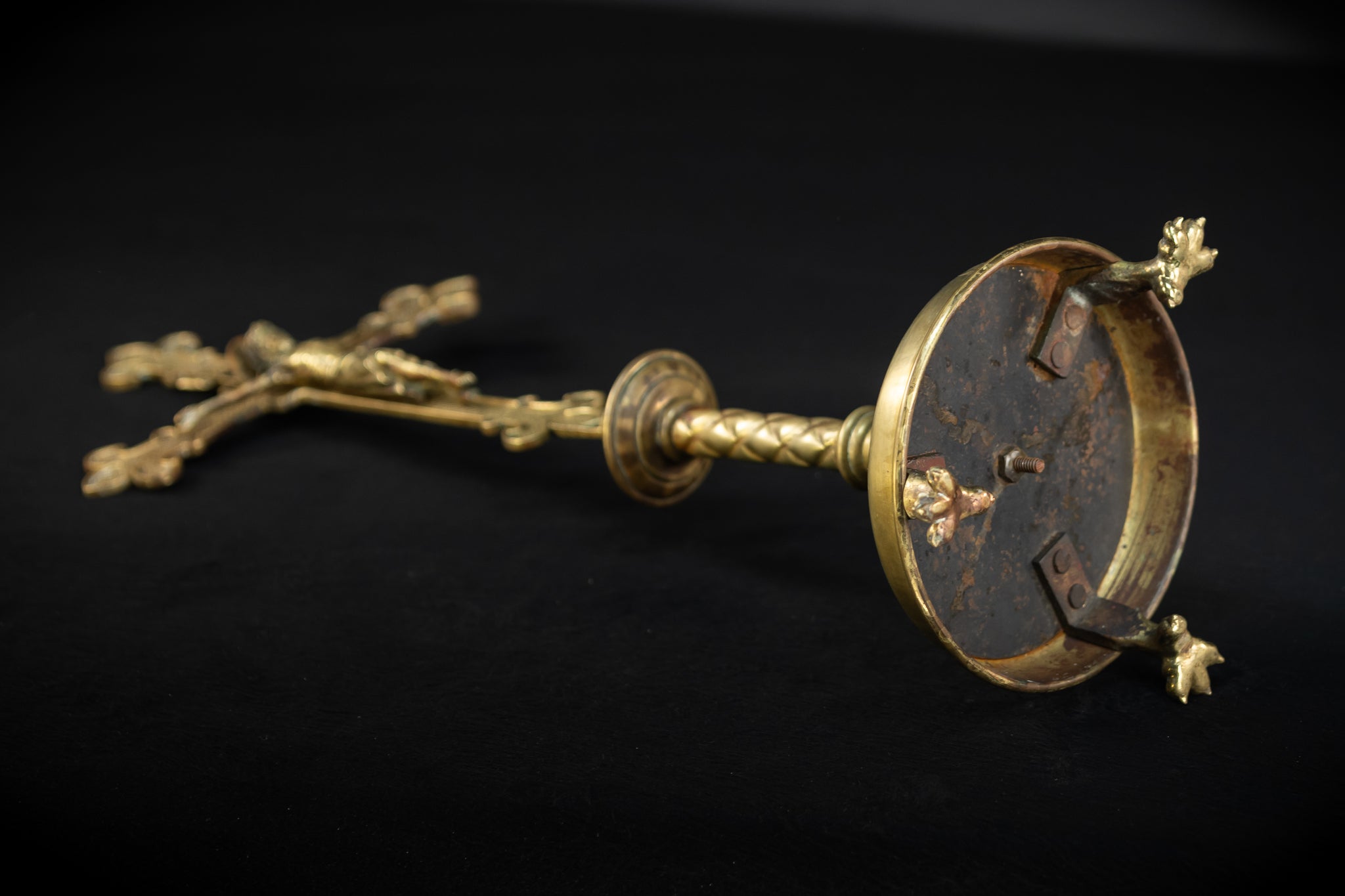 Altar Crucifix | 1800s French Gilded Bronze | 23"