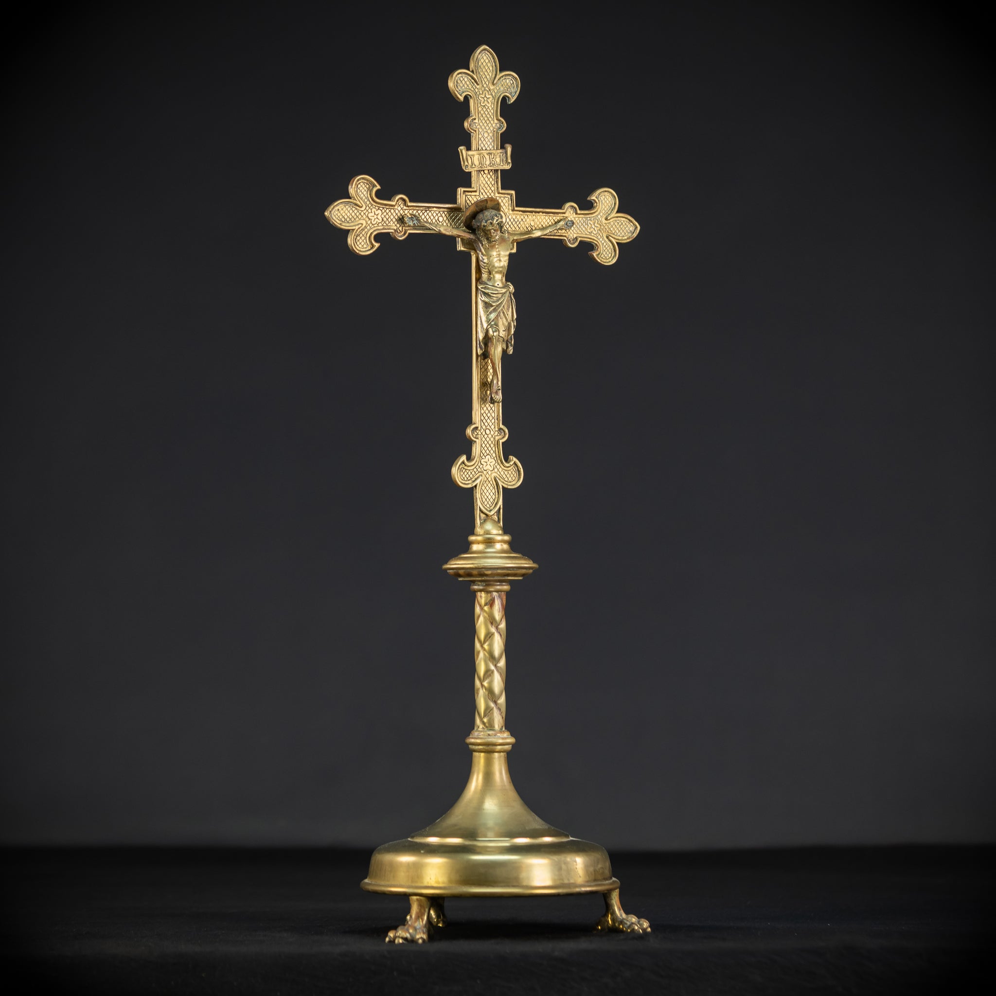 Altar Crucifix | 1800s French Gilded Bronze | 23"