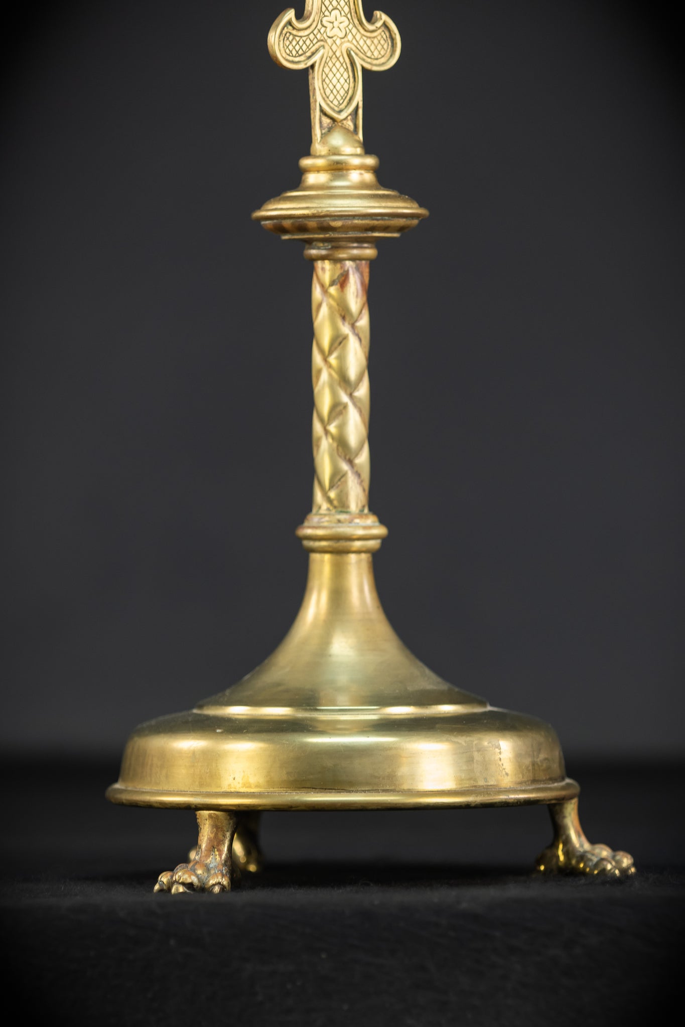 Altar Crucifix | 1800s French Gilded Bronze | 23"