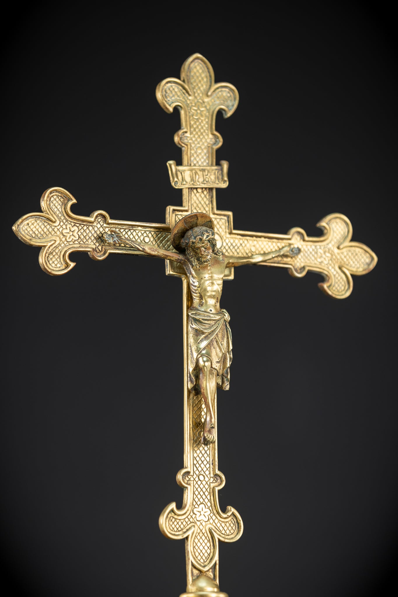 Altar Crucifix | 1800s French Gilded Bronze | 23"