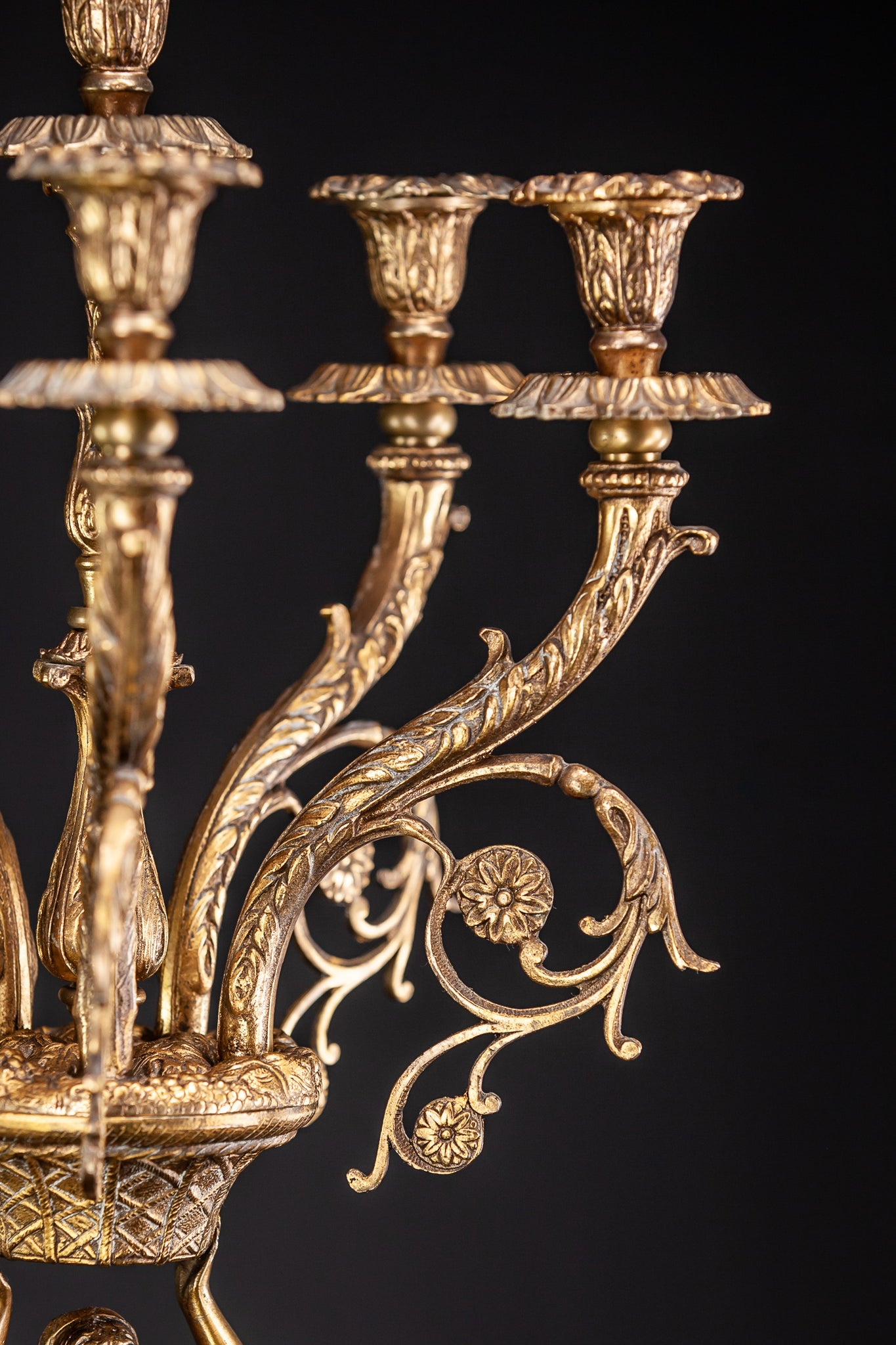 Pair of Large Bronze Candelabras with Angels | 20.5"