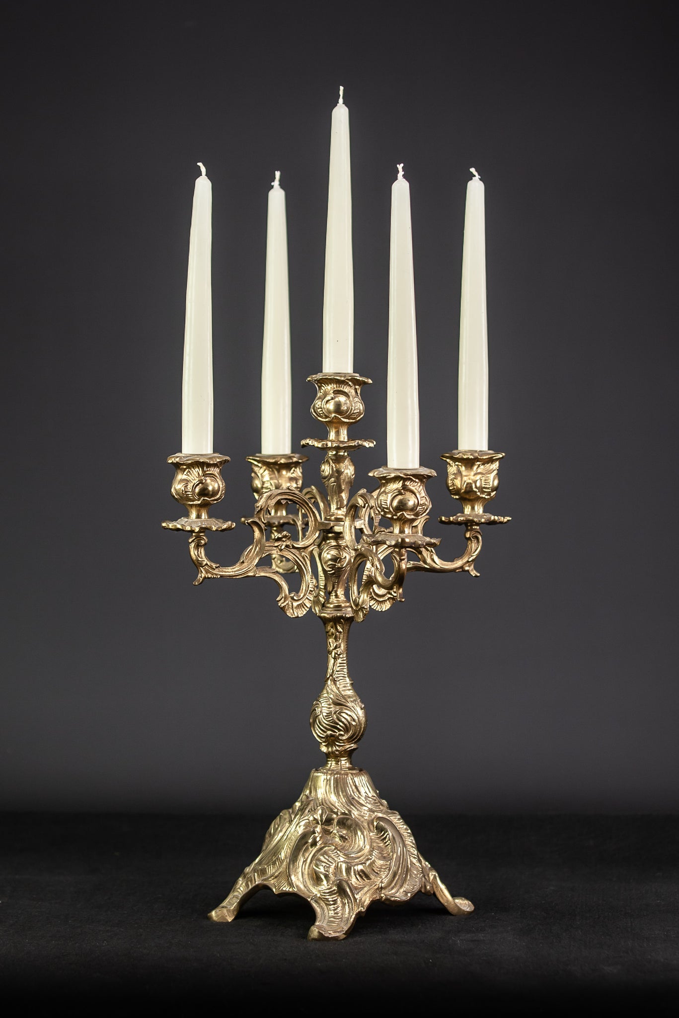 Candelabra Bronze French Vintage 5 Lights 16"