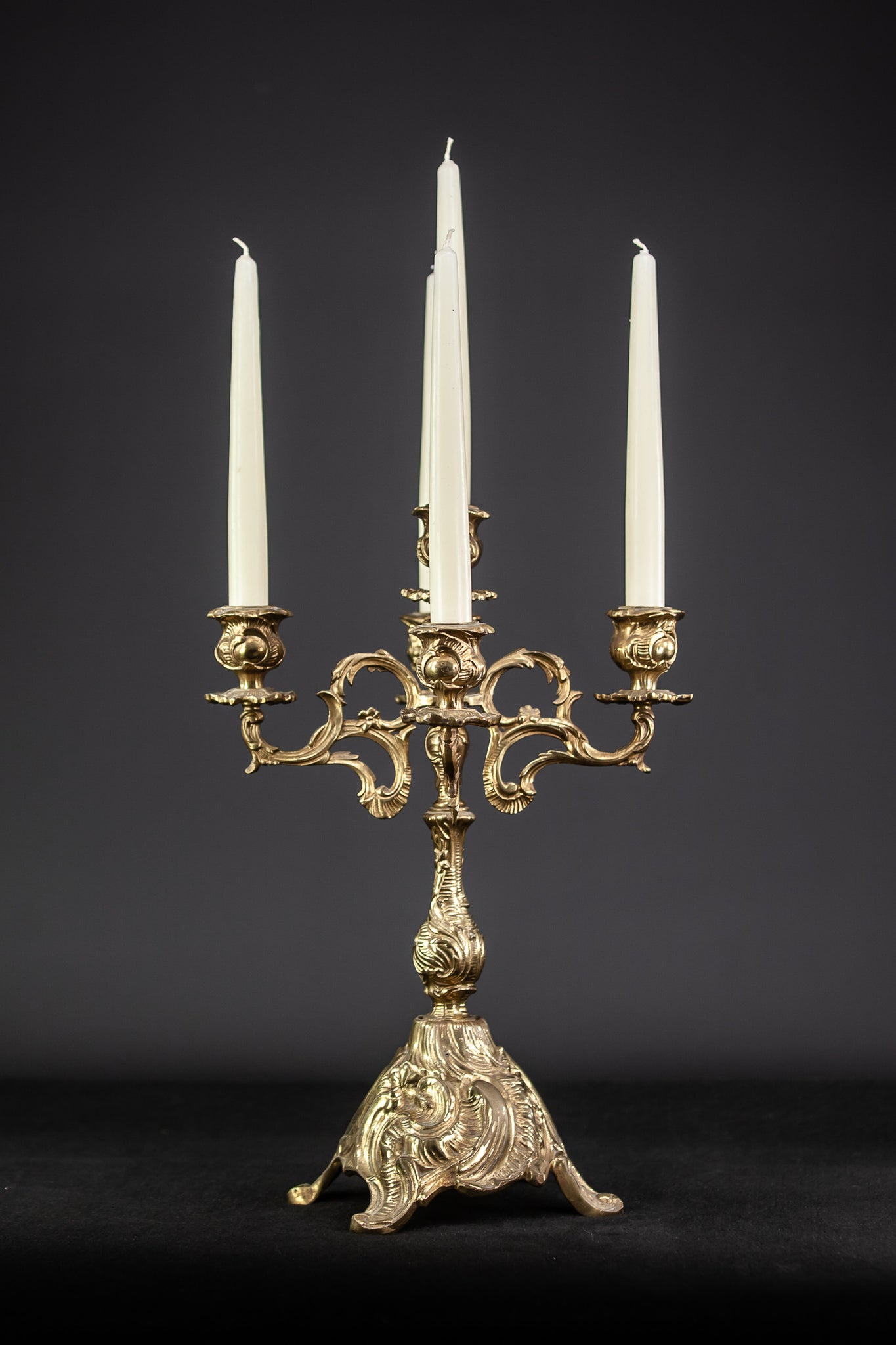 Candelabra Bronze French Vintage 5 Lights 16"