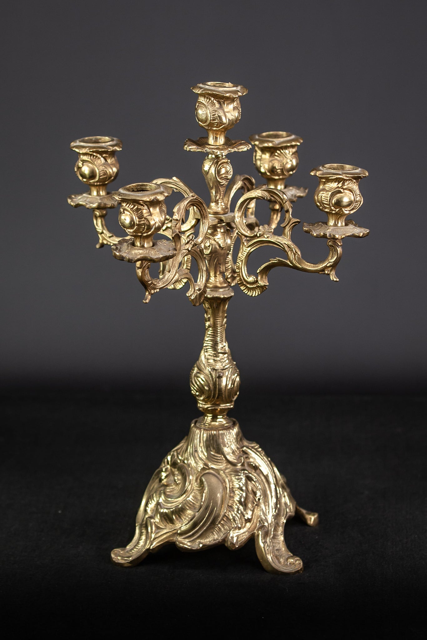 Candelabra Bronze French Vintage 5 Lights 16"