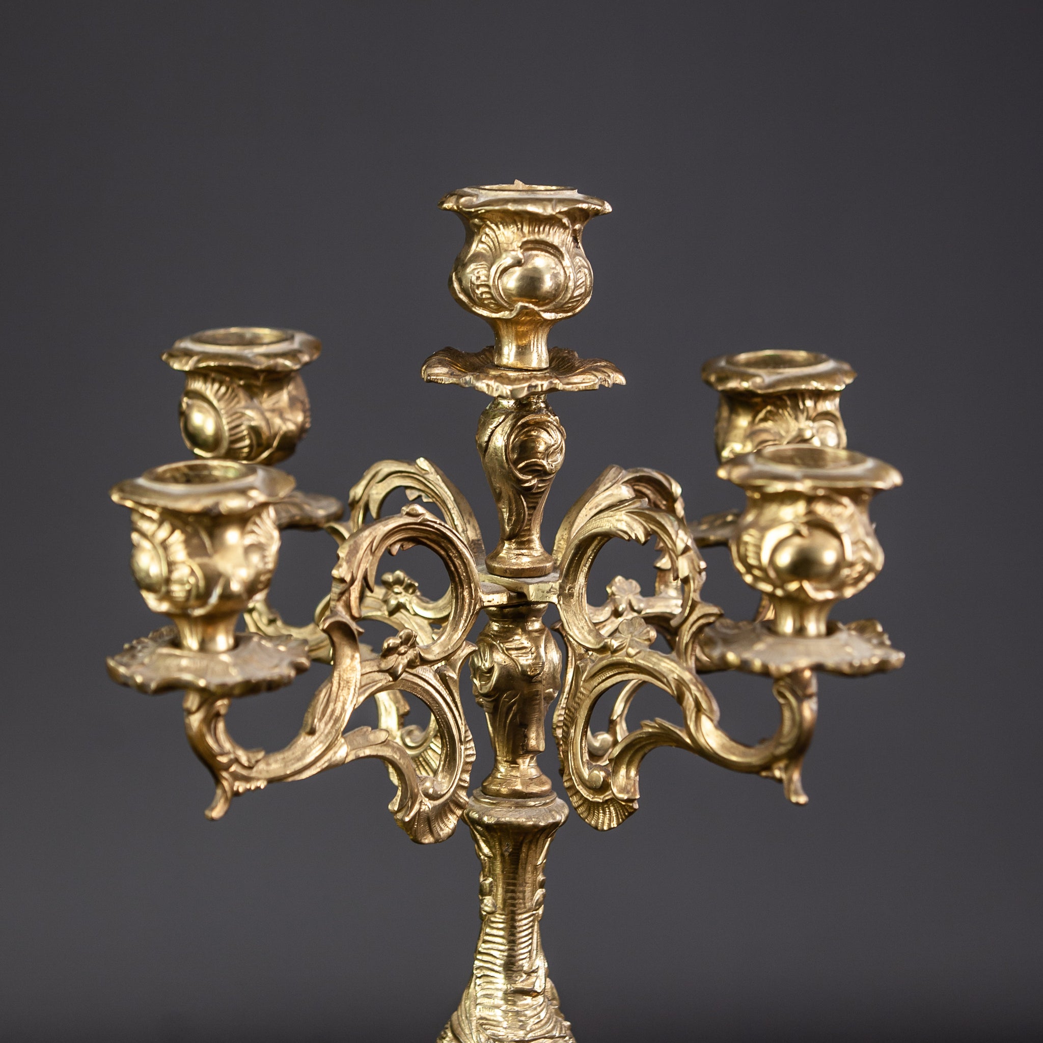 Candelabra Bronze French Vintage 5 Lights 16"