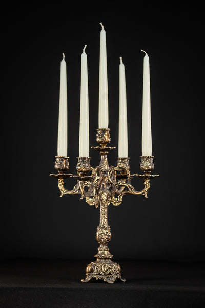 Candelabra Bronze Gilded 5 Lights 14.2''