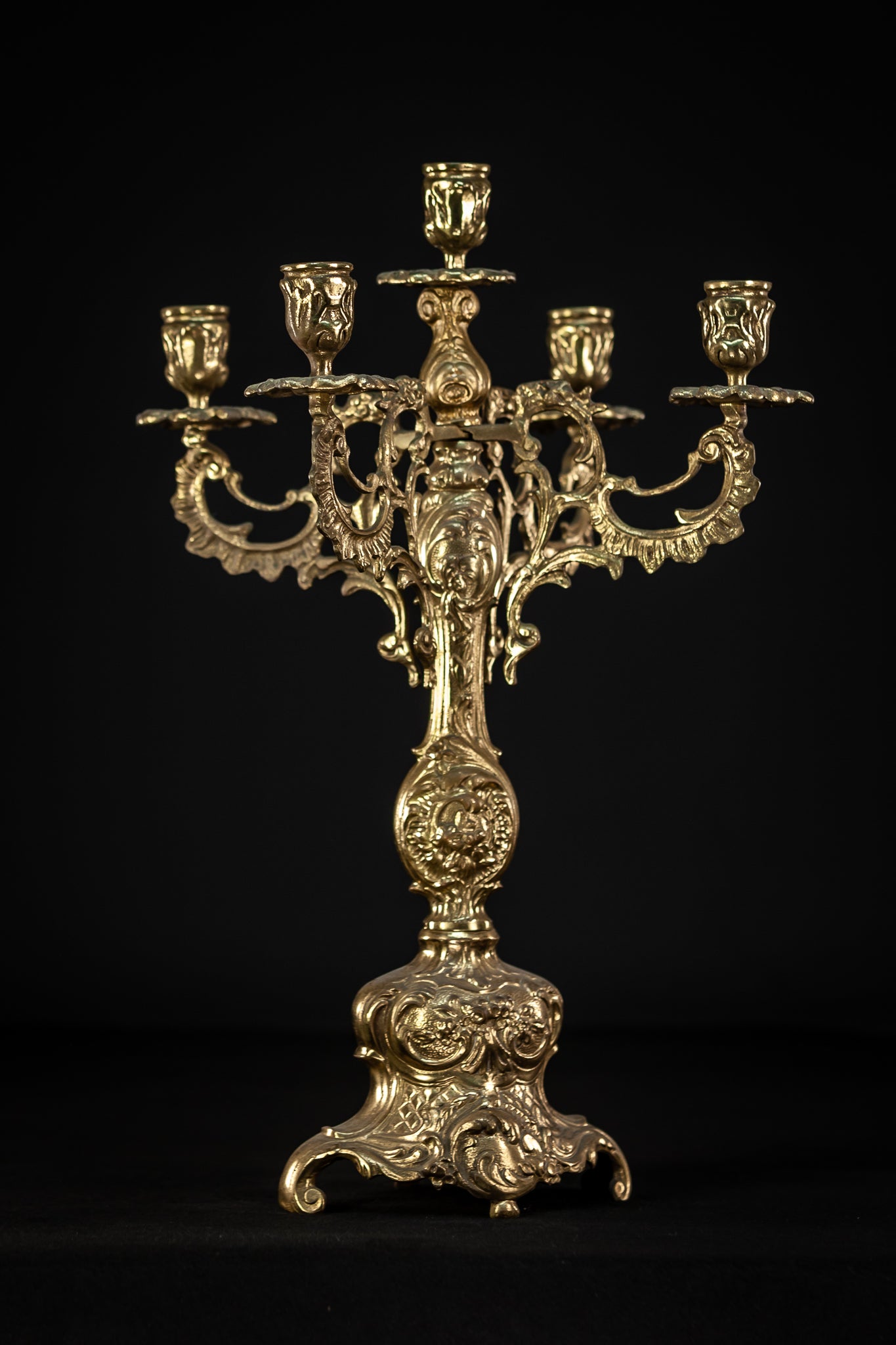 Candelabra Bronze Gilded 5 Lights 16.7''