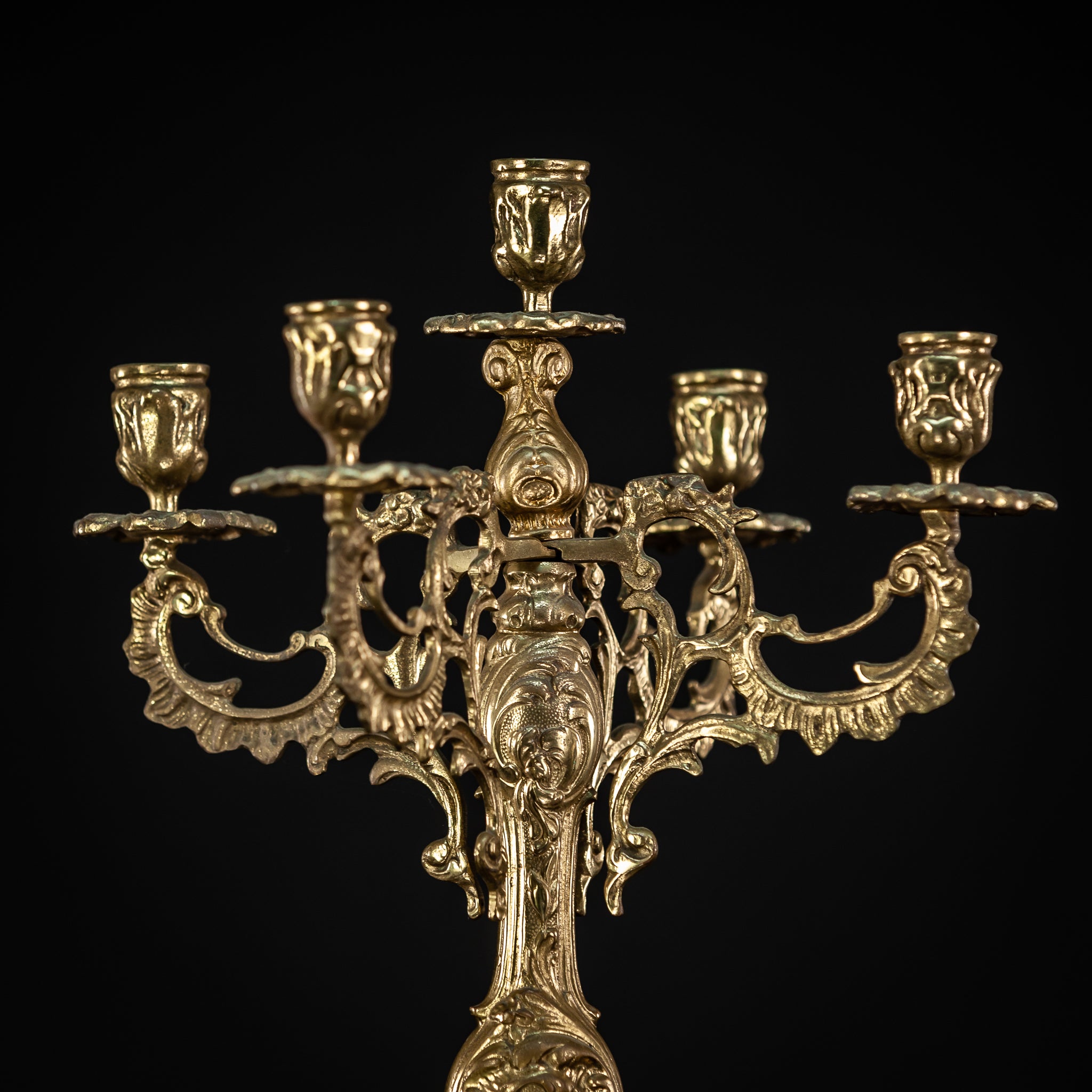 Candelabra Bronze Gilded 5 Lights 16.7''