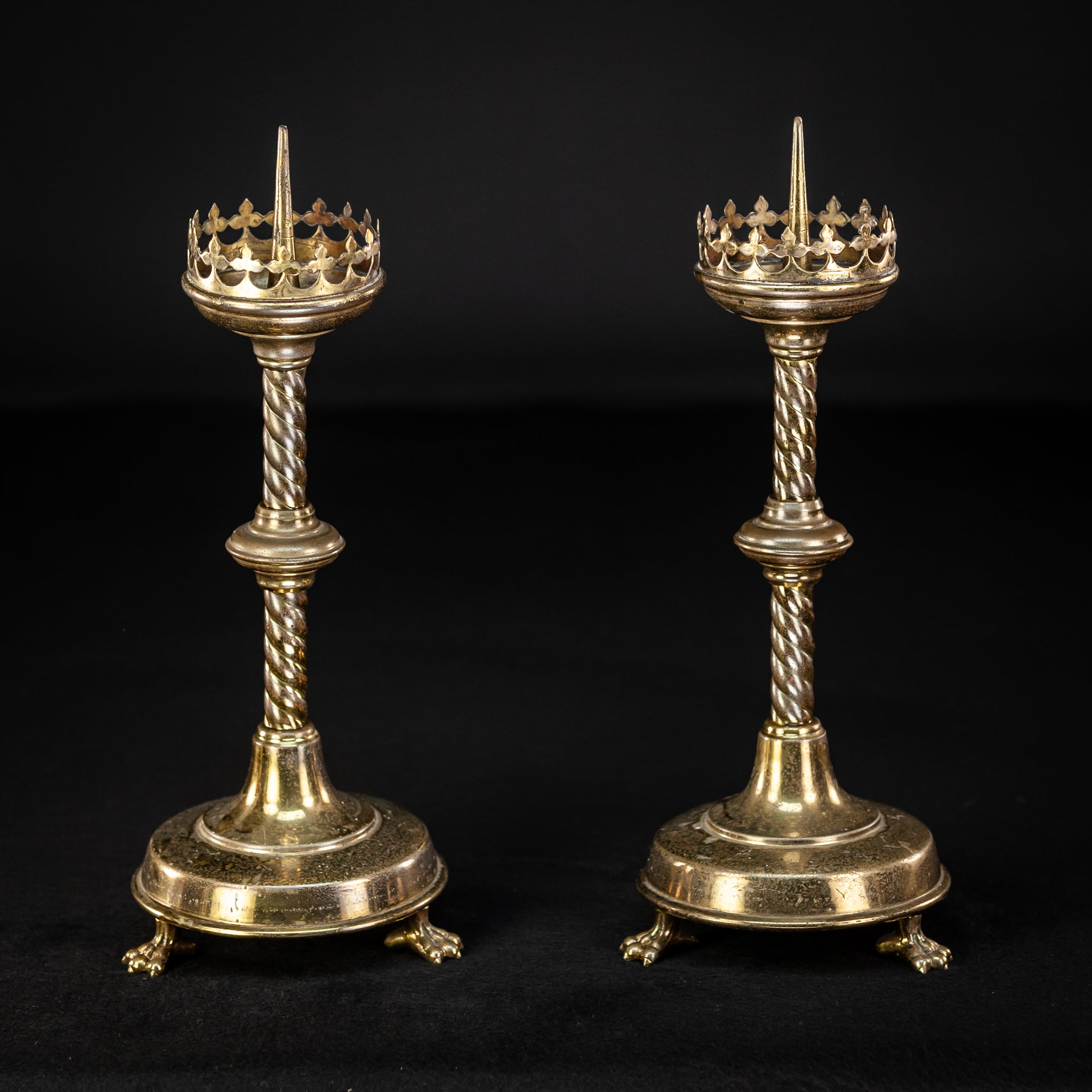 Candlesticks Pair | Lion Paw Feet 12.2"