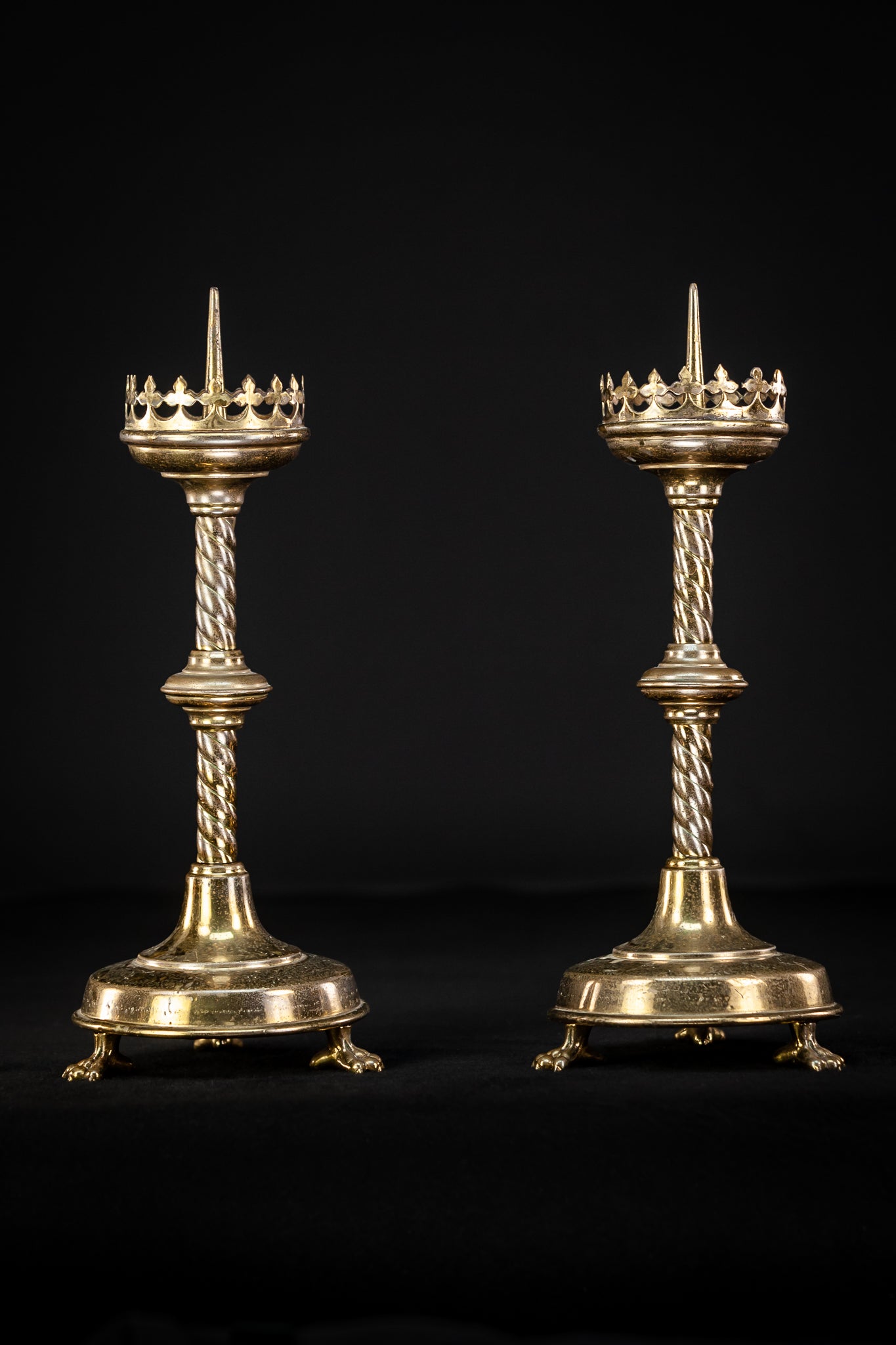 Candlesticks Pair | Lion Paw Feet 12.2"