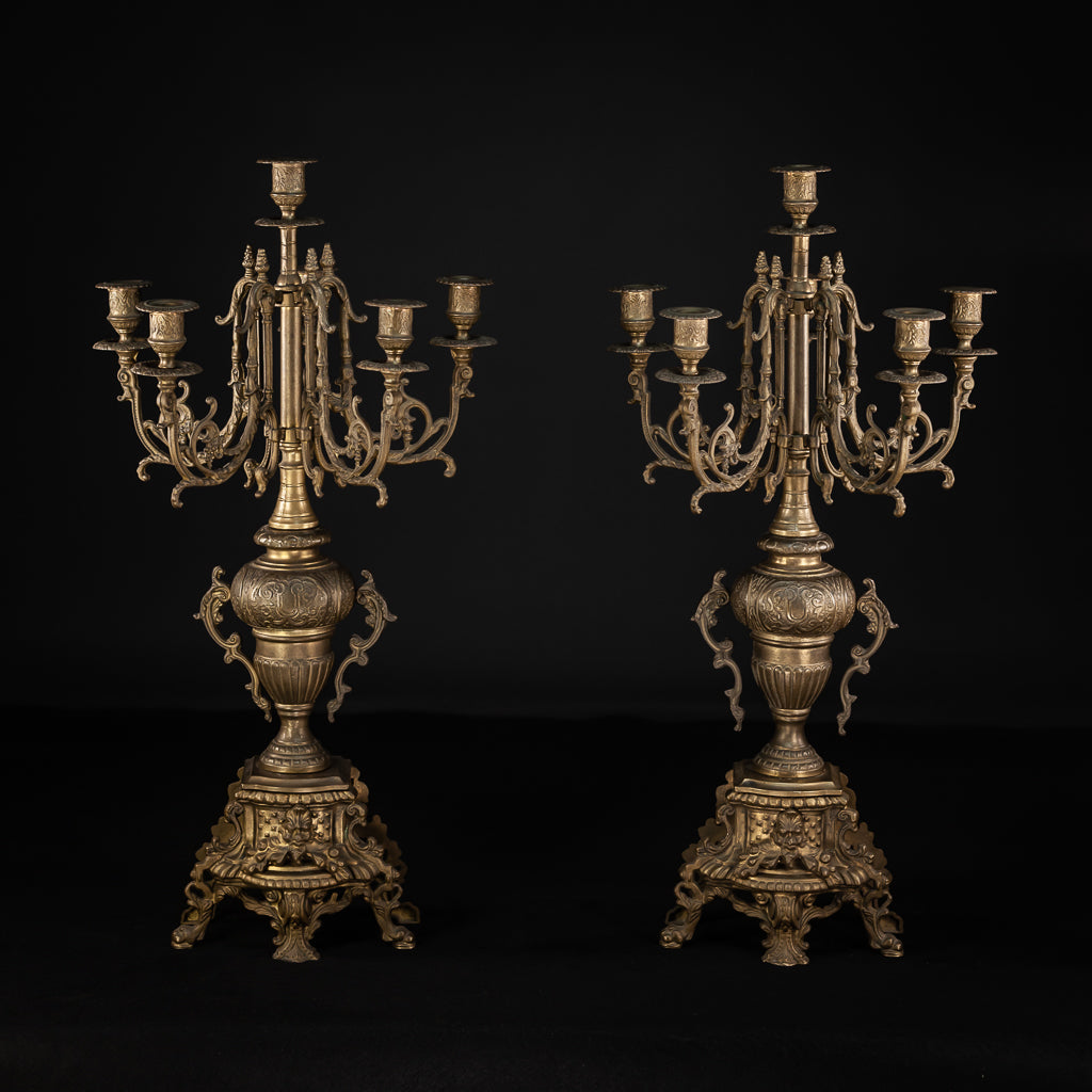 Candelabra Pair | Baroque 6 Lights 26.8"