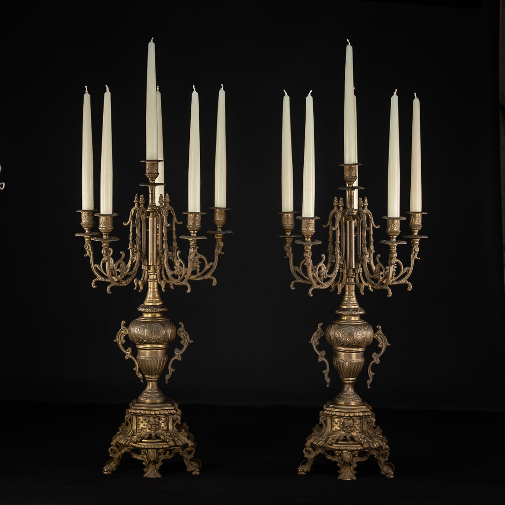 Candelabra Pair | Baroque 6 Lights 26.8"