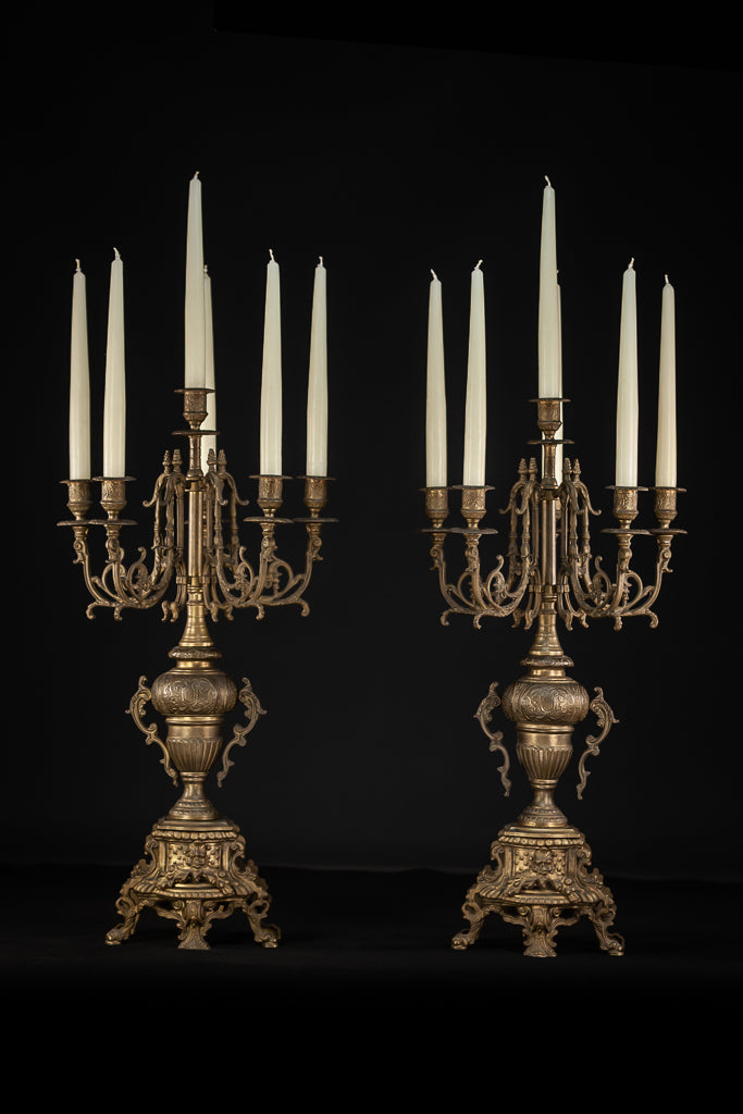 Candelabra Pair | Baroque 6 Lights 26.8"