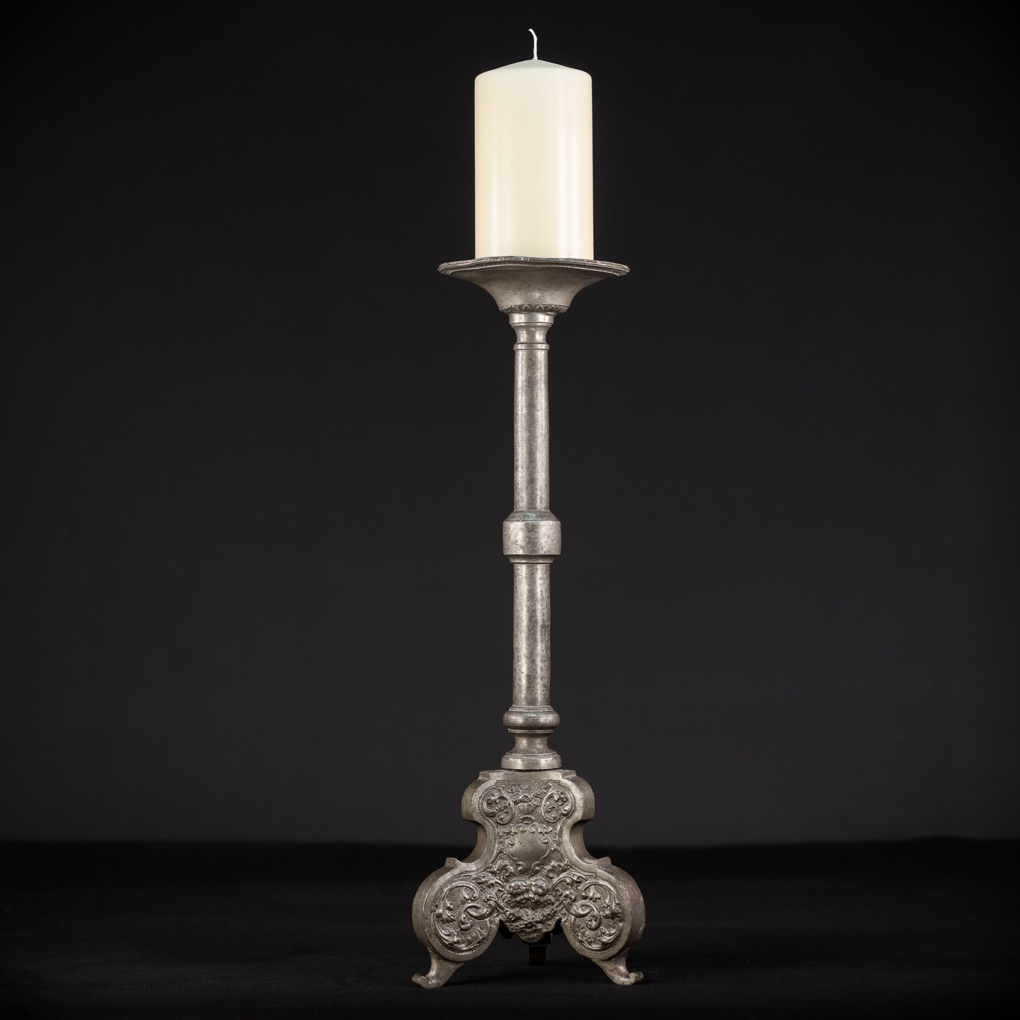 French Tin 18th Candlestick | 20.5"